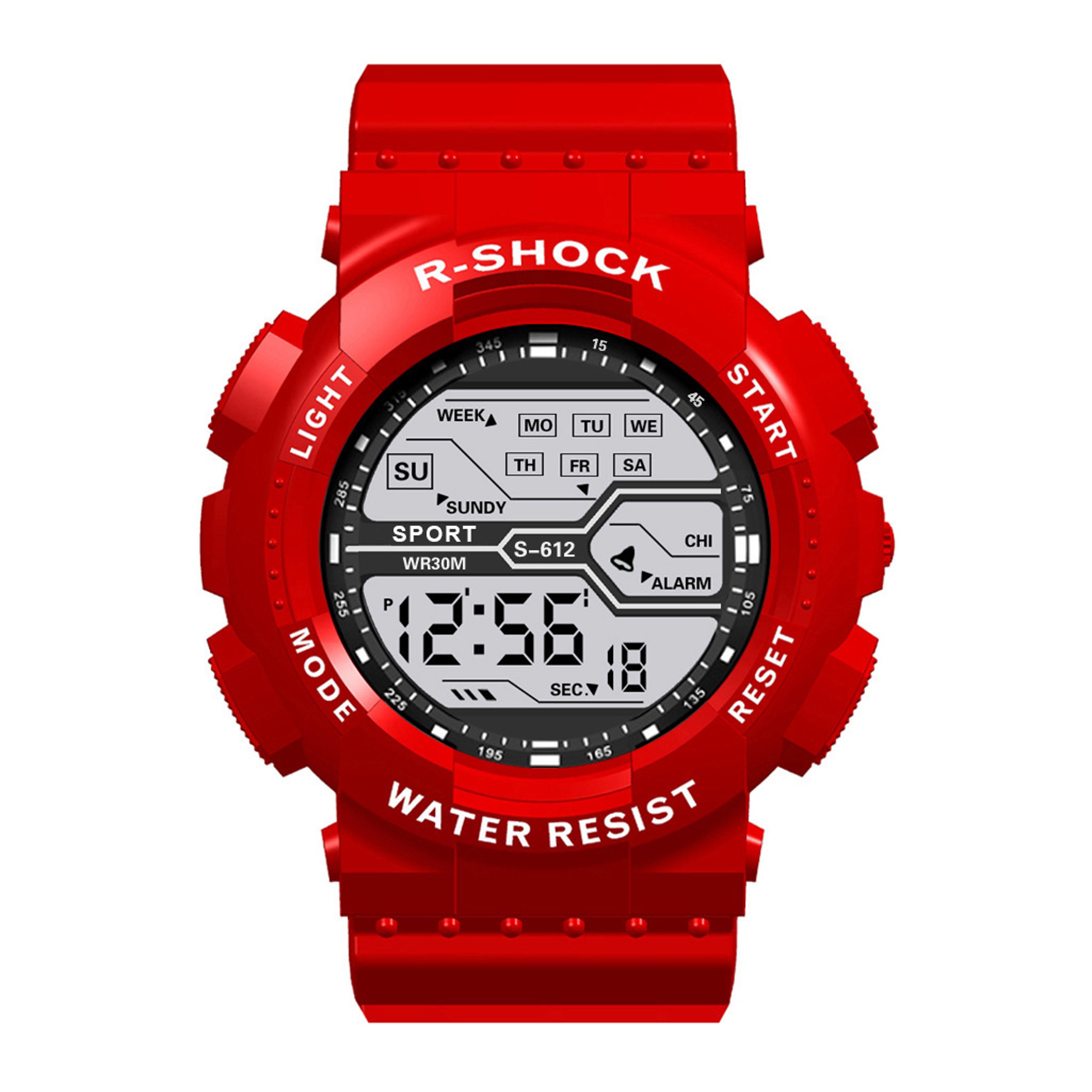 Mens Waterproof LED Digital Sports Watch Large Face Military Style 0