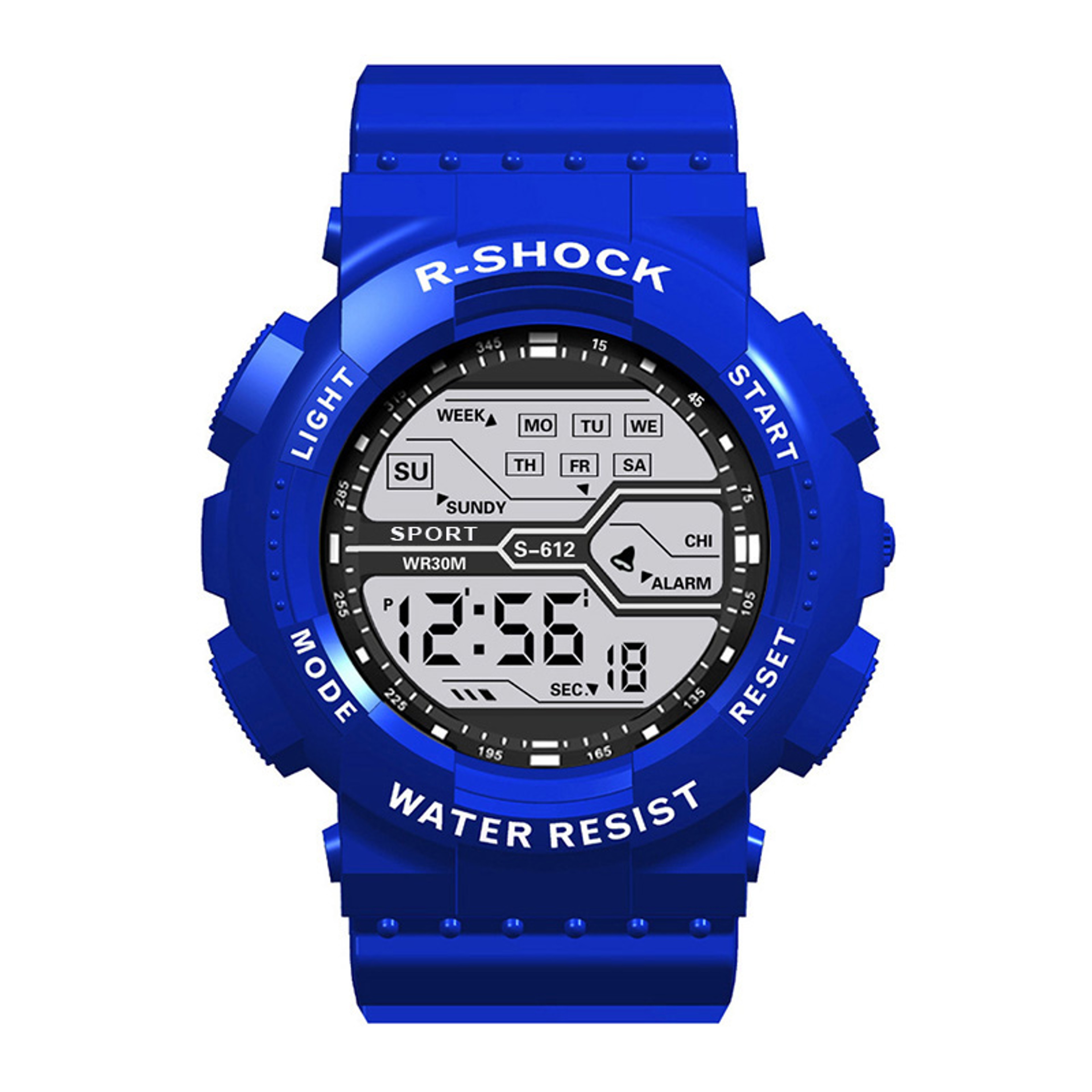 Mens Waterproof LED Digital Sports Watch Large Face Military Style 6