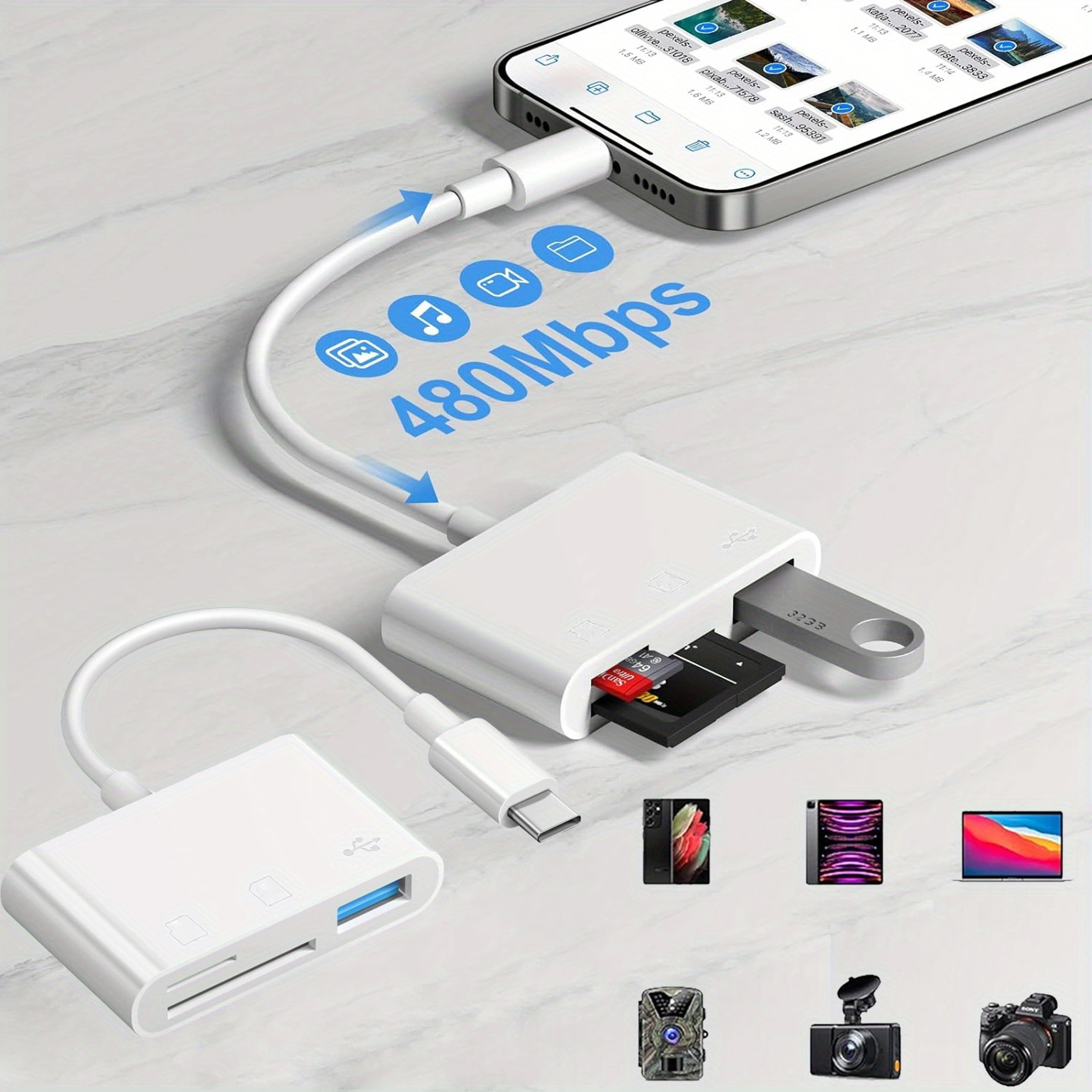 USB C Card Reader For IPad Laptop 3