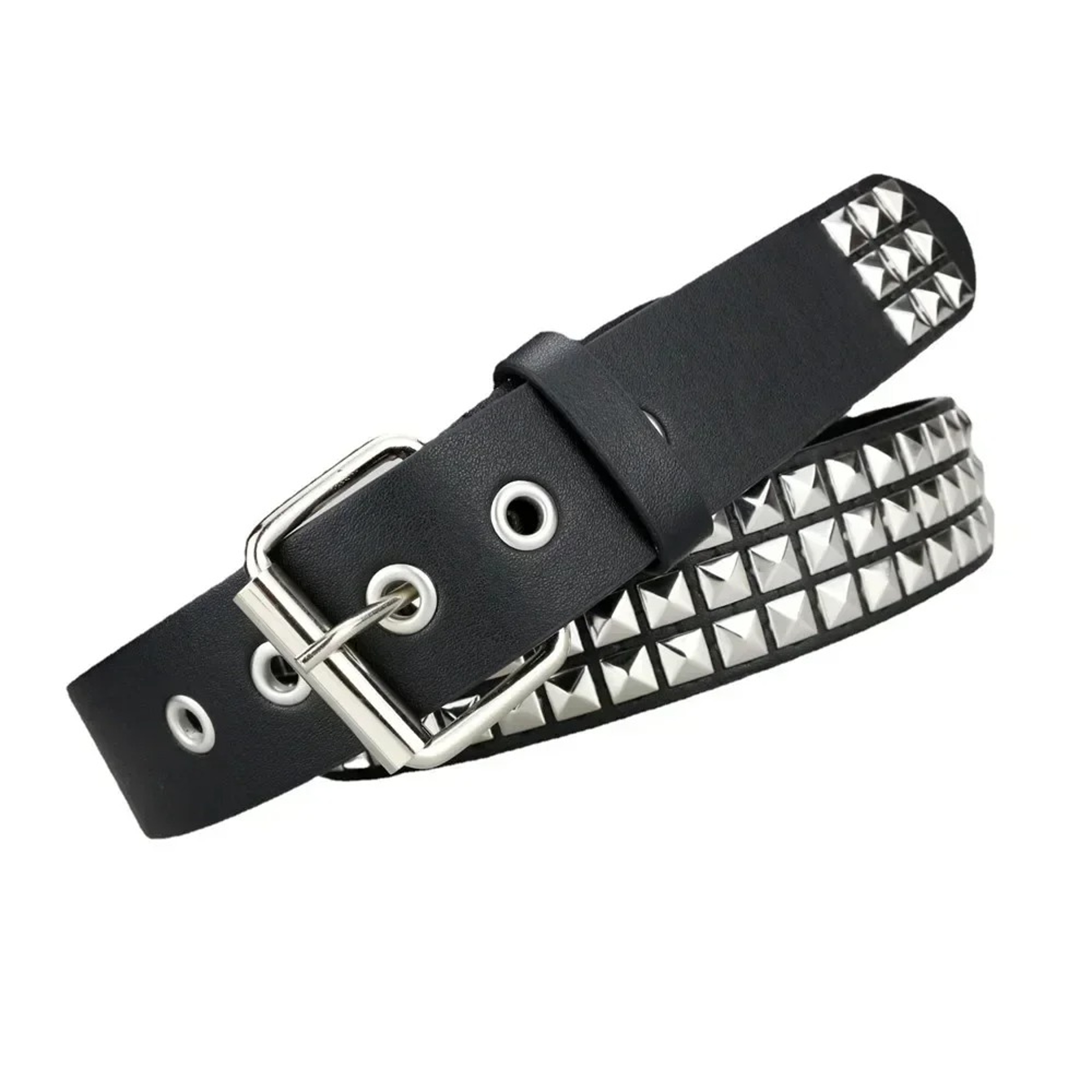 Studded Belt With Metal Pyramid Rivets For Men Women 3