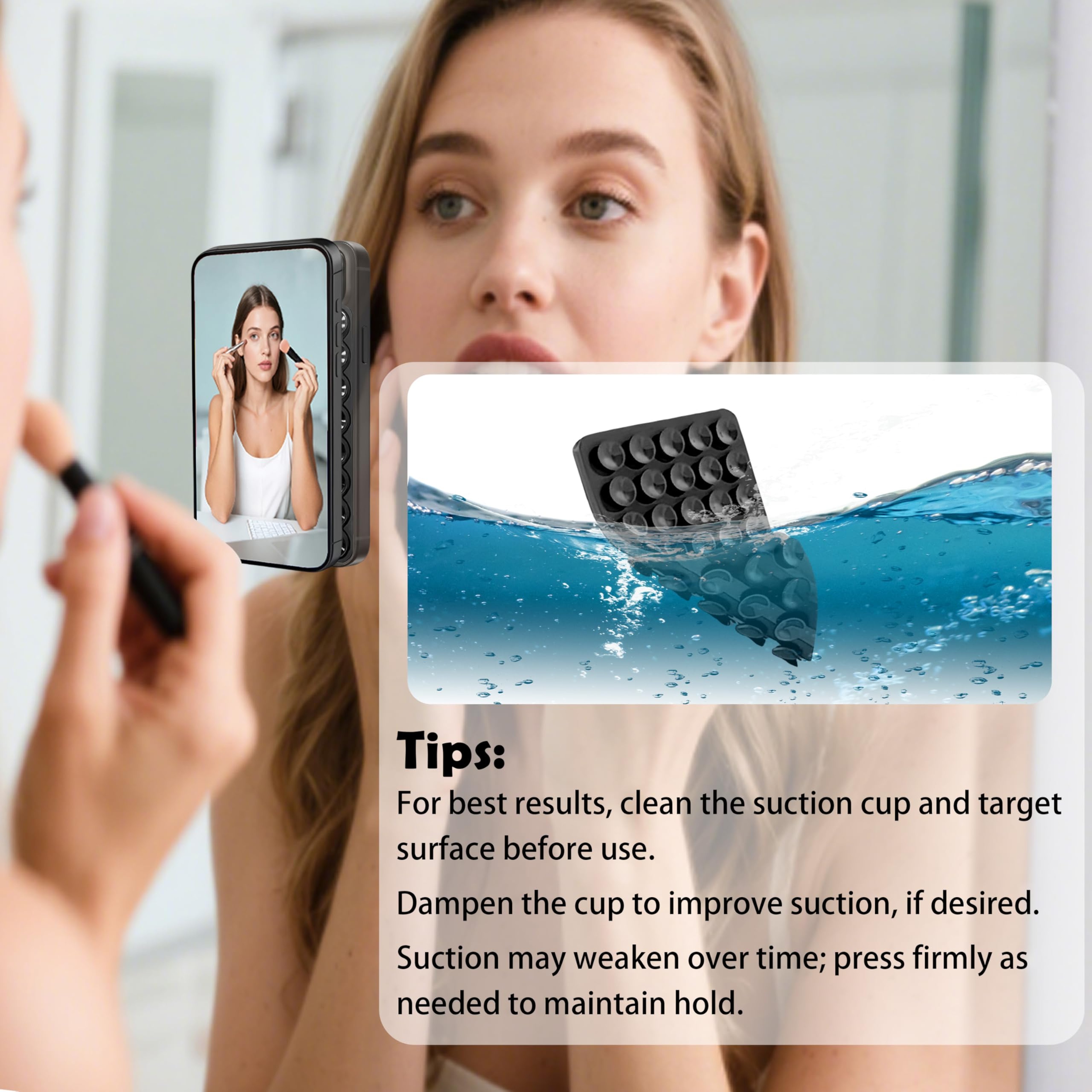 Silicone Suction Phone Holder Double Sided Anti Slip Grip 3
