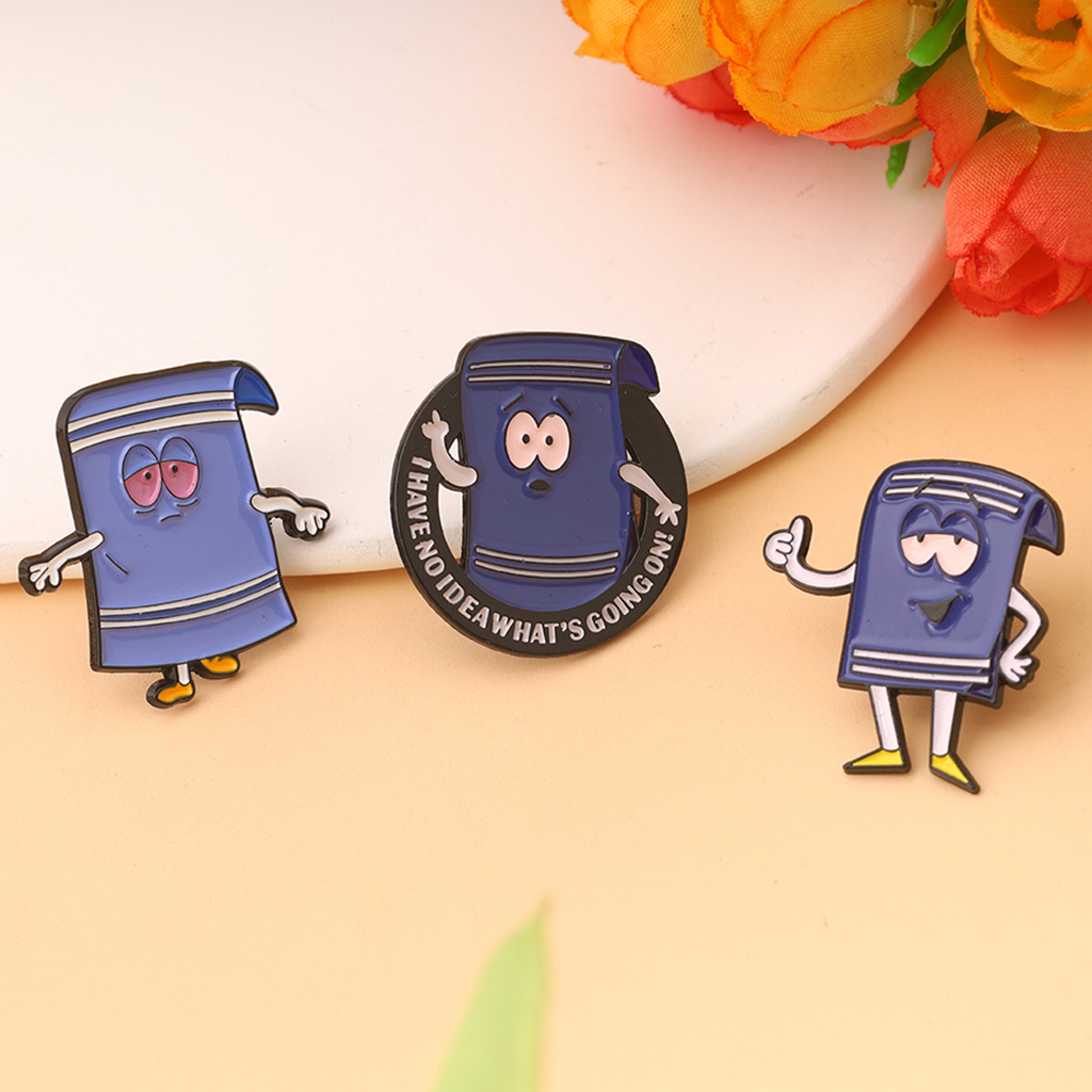 Funny Towelie Enamel Pin Set for Backpacks Jackets and Anime Fans – view 1