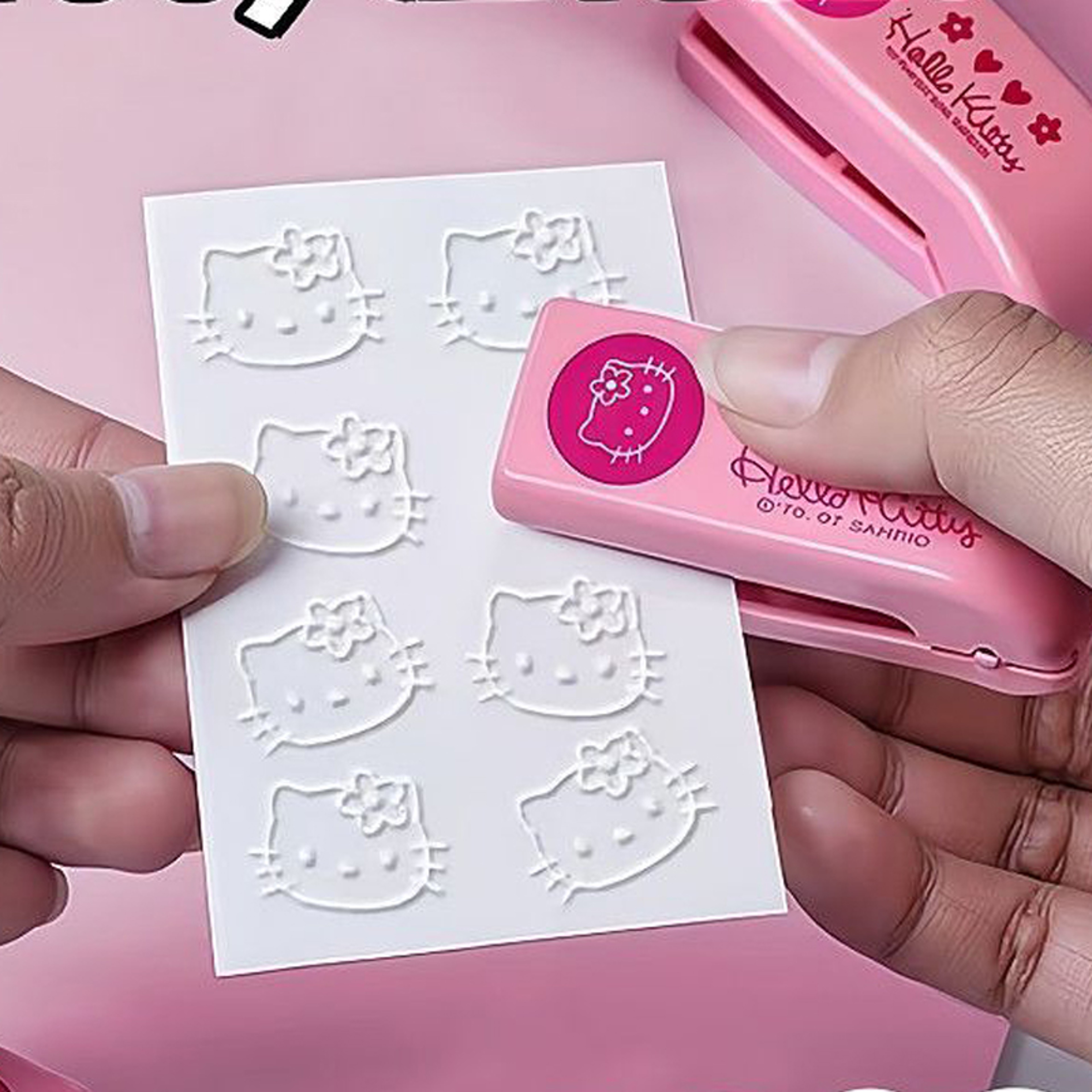 Hello Kitty Stapler Embosser Kawaii Notebook Stamp – view 1