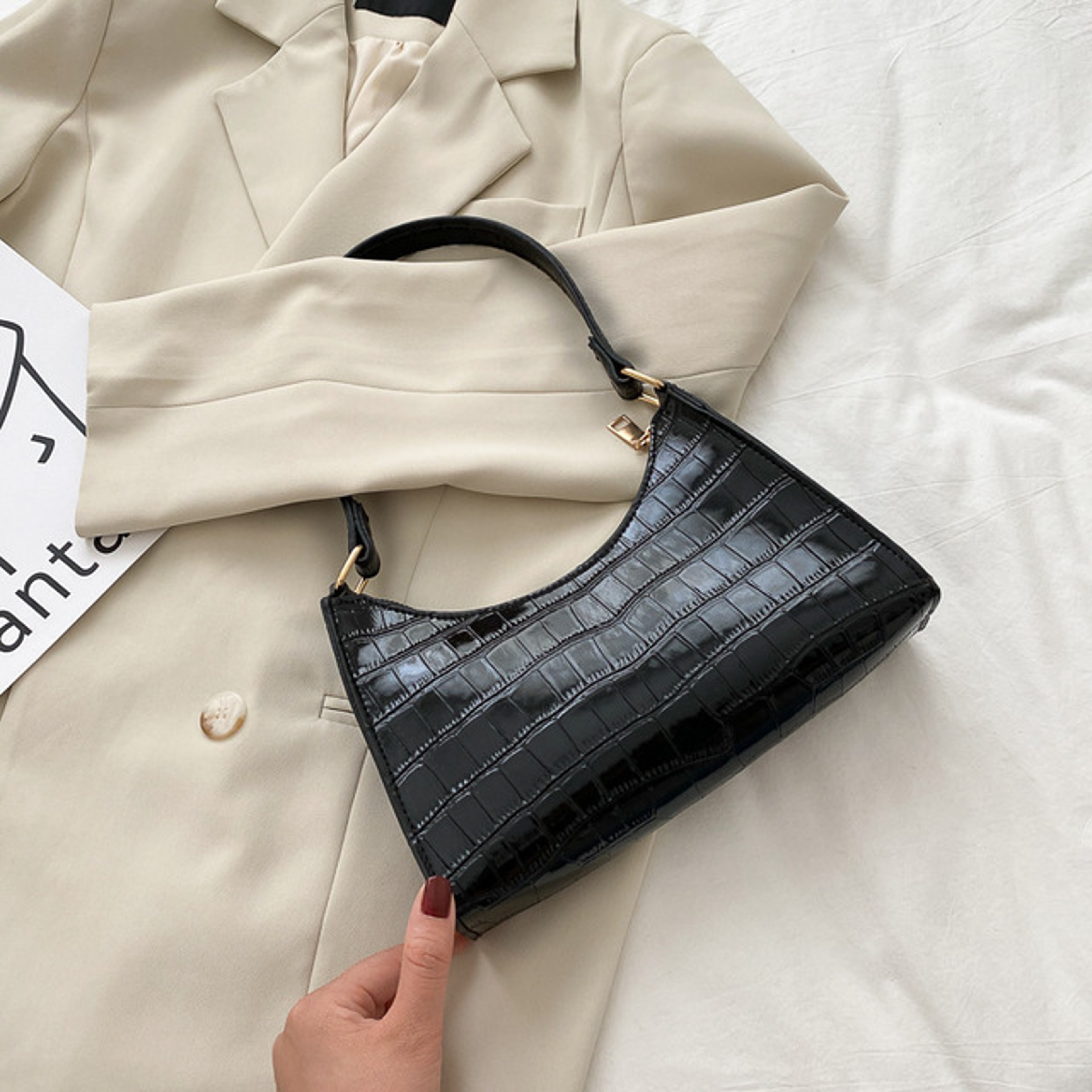 Alligator Pattern PU Leather Shoulder Bag for Women – view 8