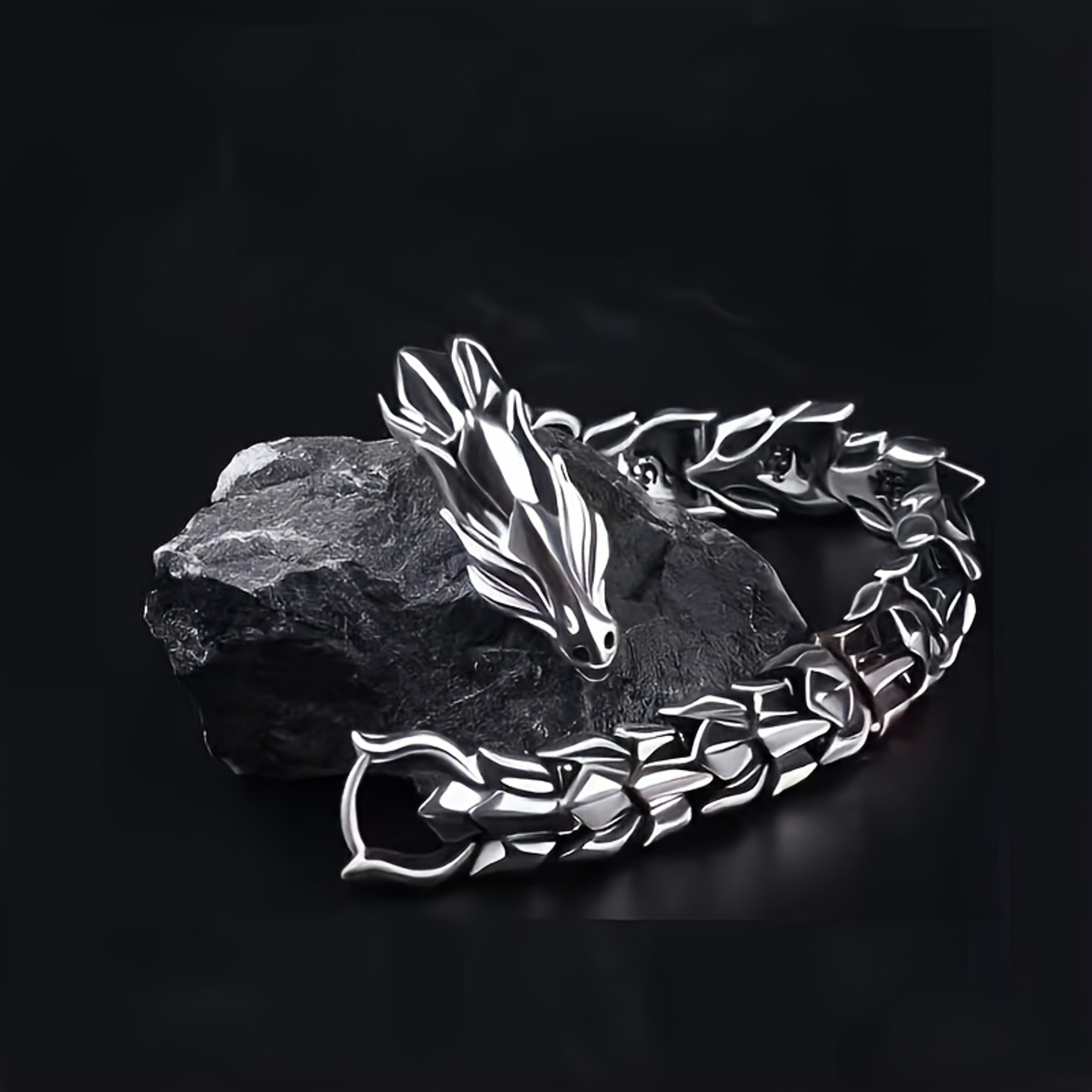 Viking Dragon Bracelet For Men Vintage Punk Hip Hop Bangle 3