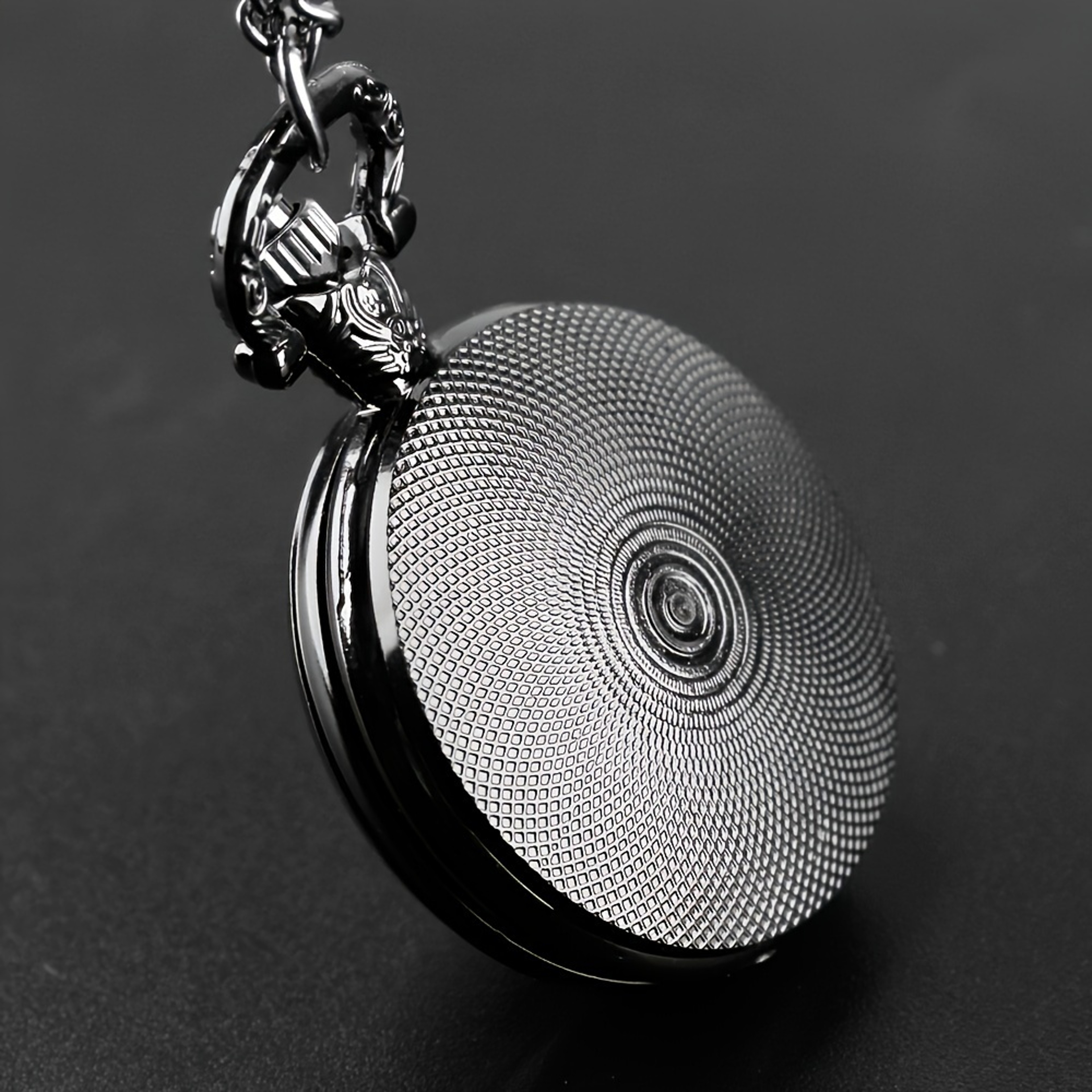 Gothic Raven Pocket Watch Necklace with Quartz Movement – view 3