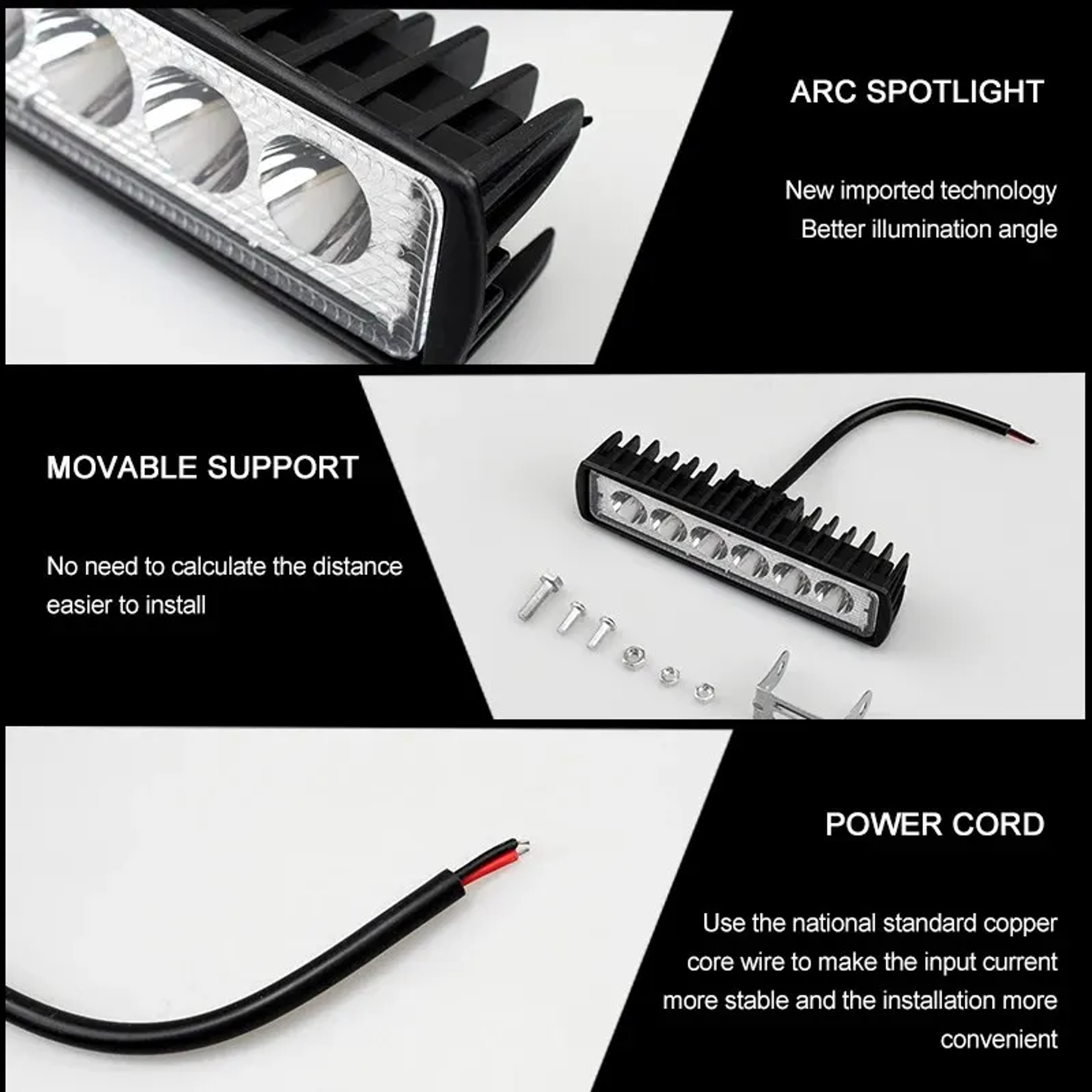 LED Car Work Light High Bright Offroad Fog Headlight for Trucks & Automobiles, DRL Driving Lamp – view 4