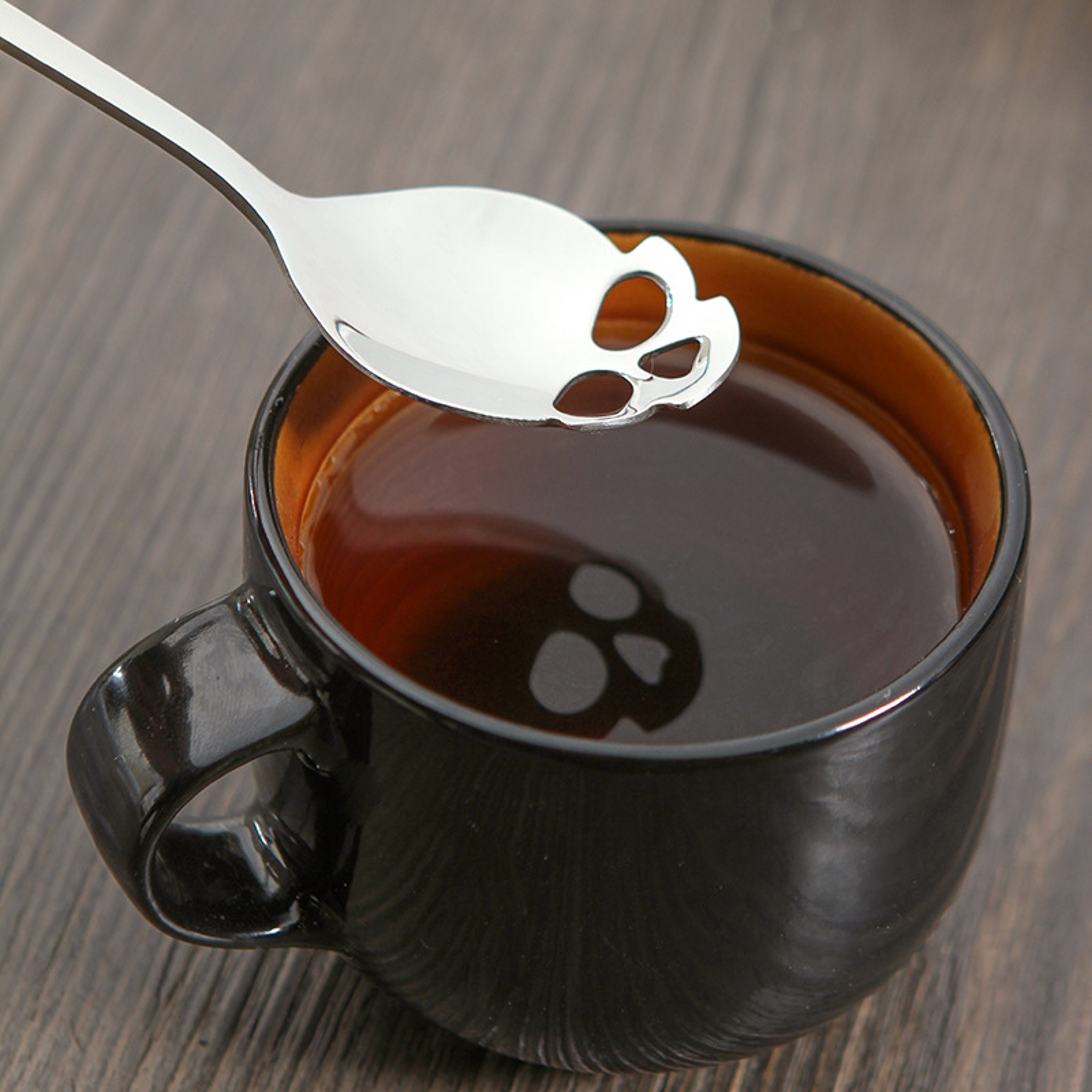 Skull Coffee Spoon Stainless Steel Gothic Dessert Tea Sugar Scoop 2