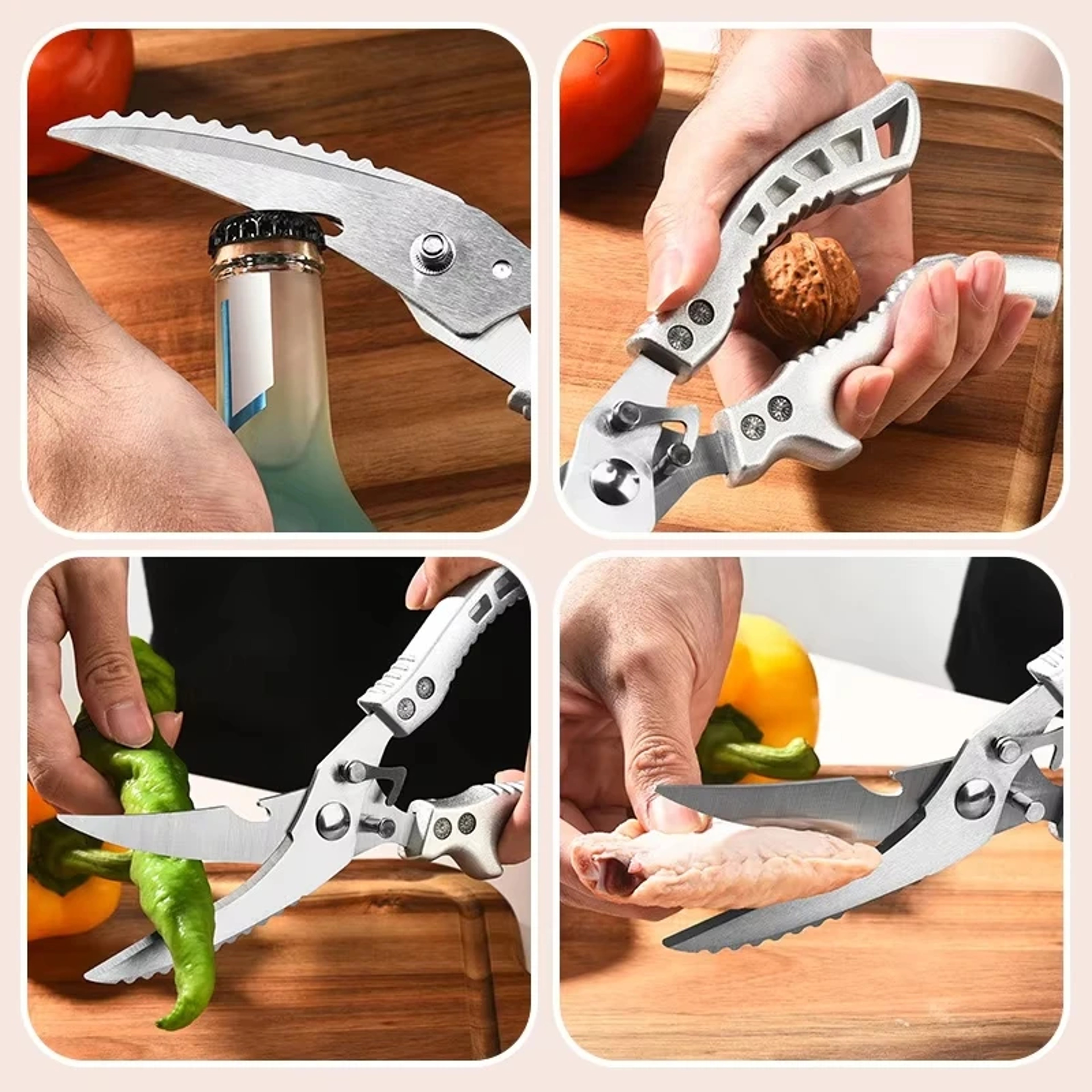 Premium Spring Loaded Stainless Steel Poultry Scissors 4