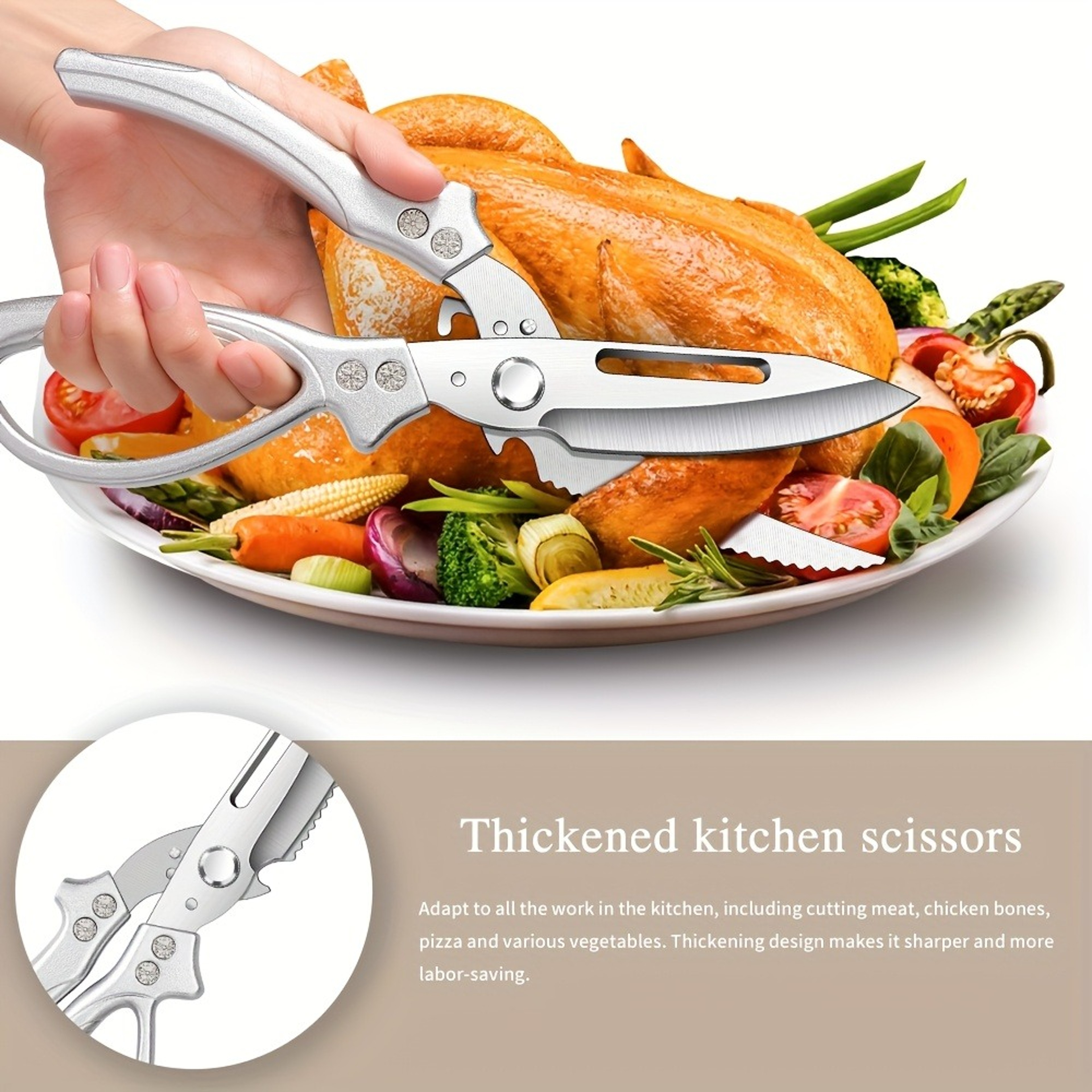 Poultry Shears Stainless Steel Chicken Bone Scissors – view 5