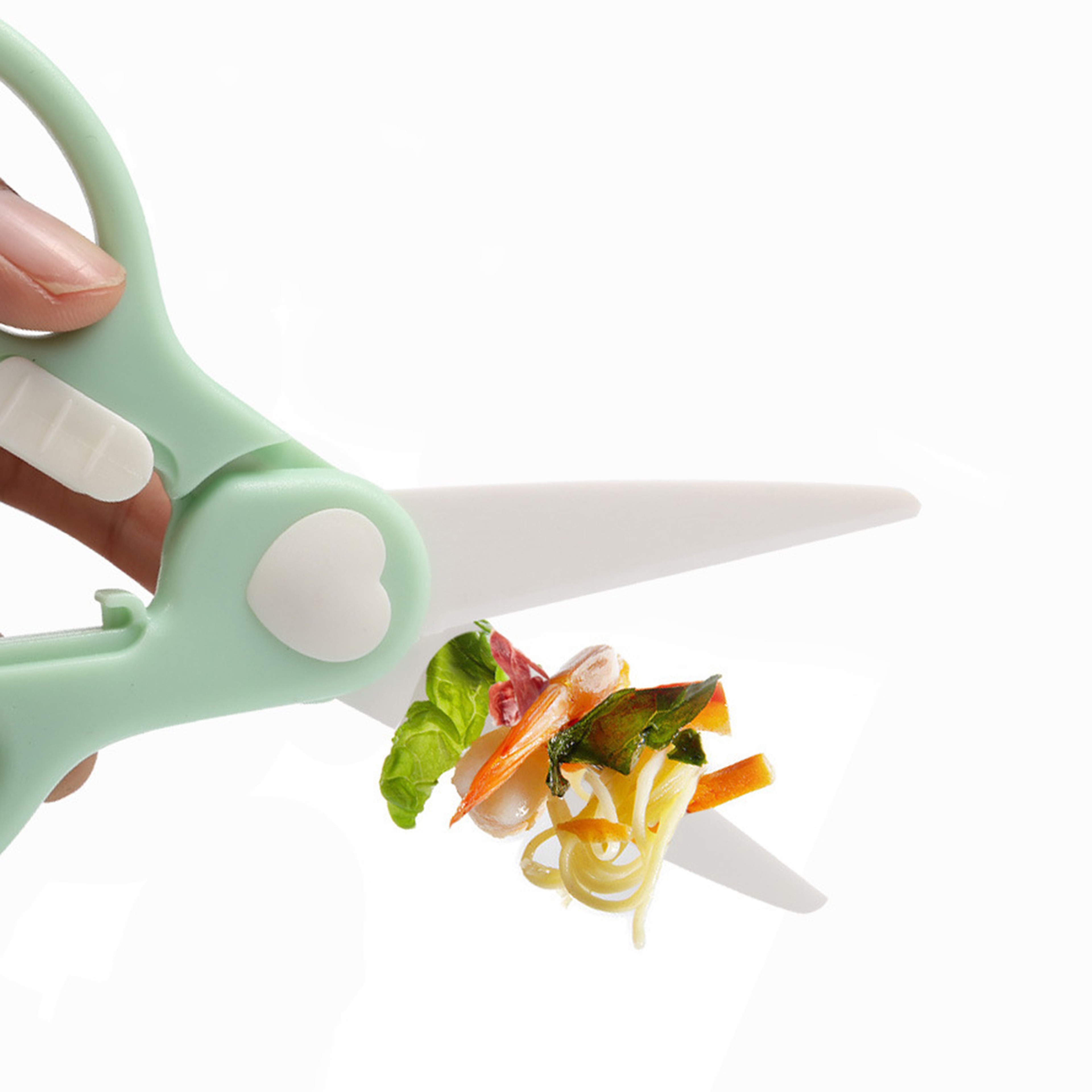 SafeBite Ceramic Baby Food Scissors With Travel Case  Safety Cover 5