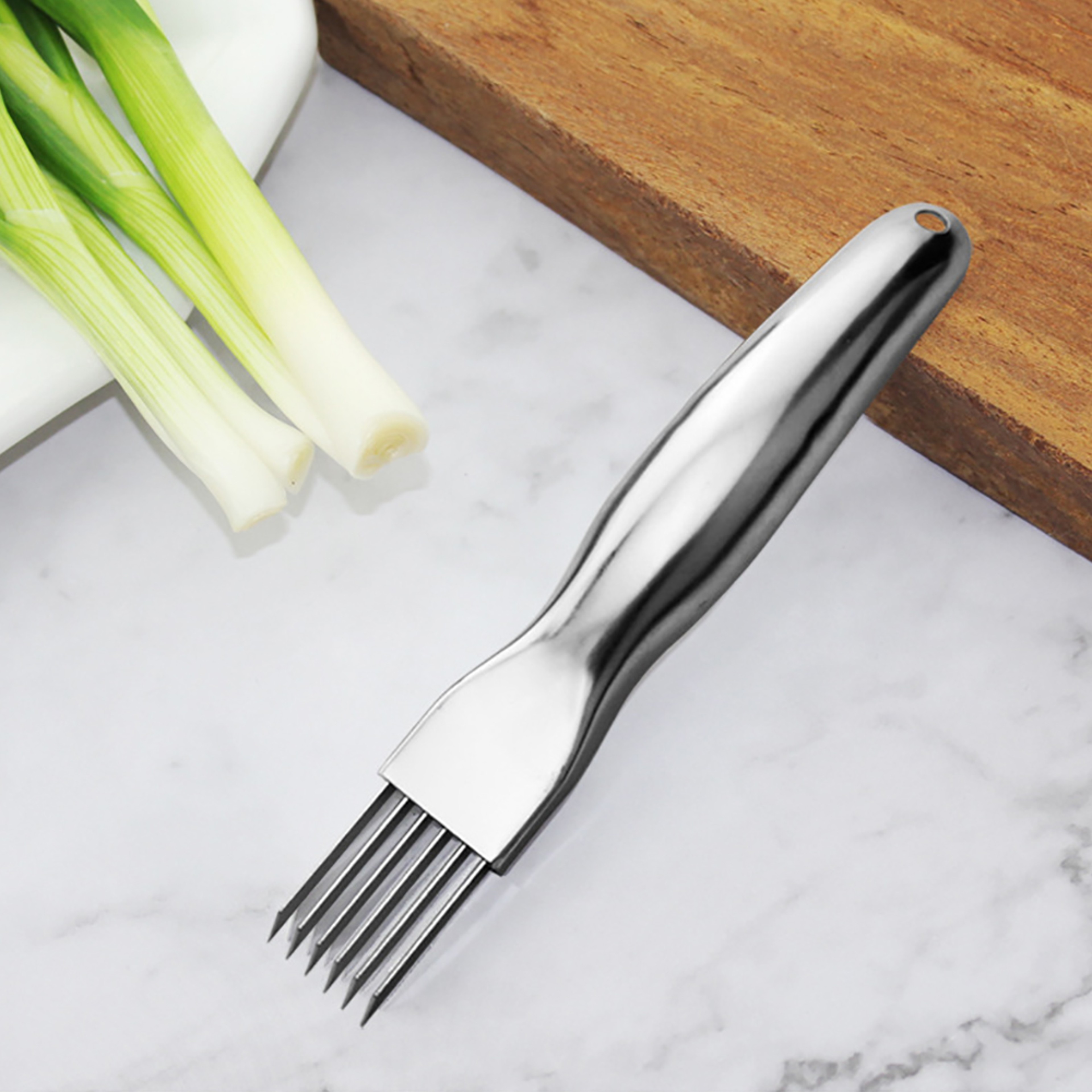 PrecisionCut Stainless Steel Scallion Cutter & Vegetable Shredder for Fast Kitchen Prep – view 6