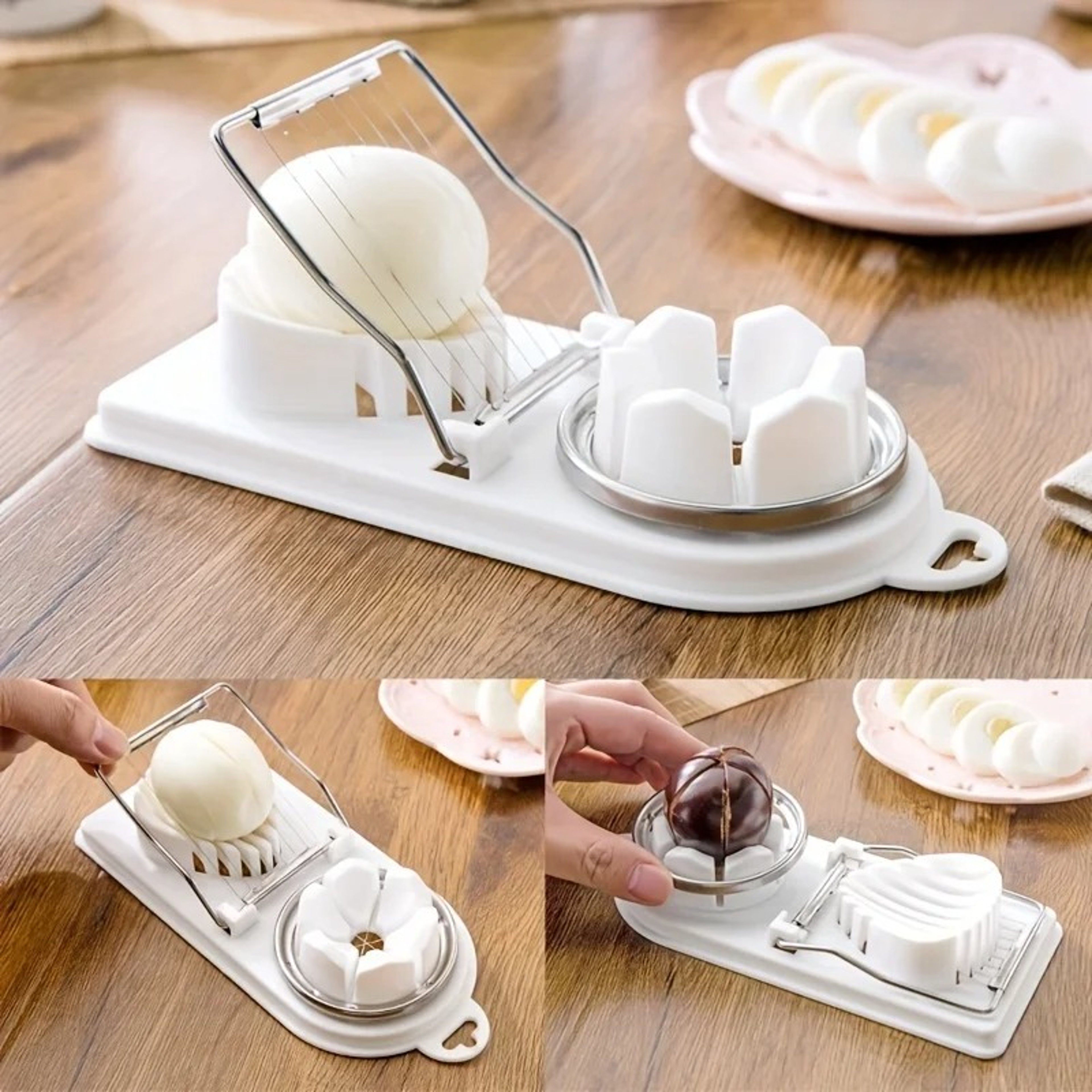 Stainless Steel Egg Slicer  Cutter Precision Kitchen Gadget For Quick Clean Slicing 4