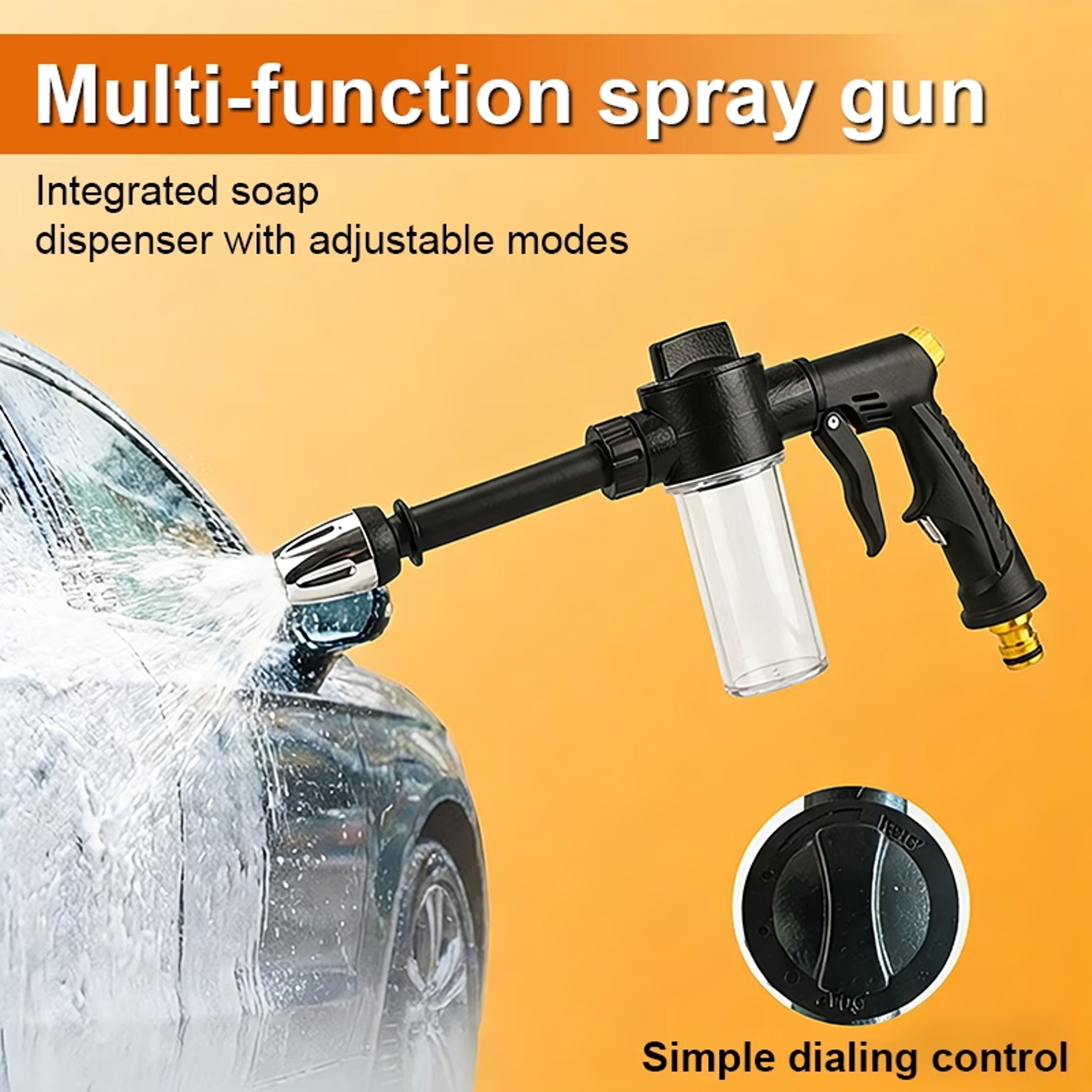 HydroFoam High Pressure Water Gun With Foam Sprayer For Car Wash Garden Watering  Home Cleaning 1