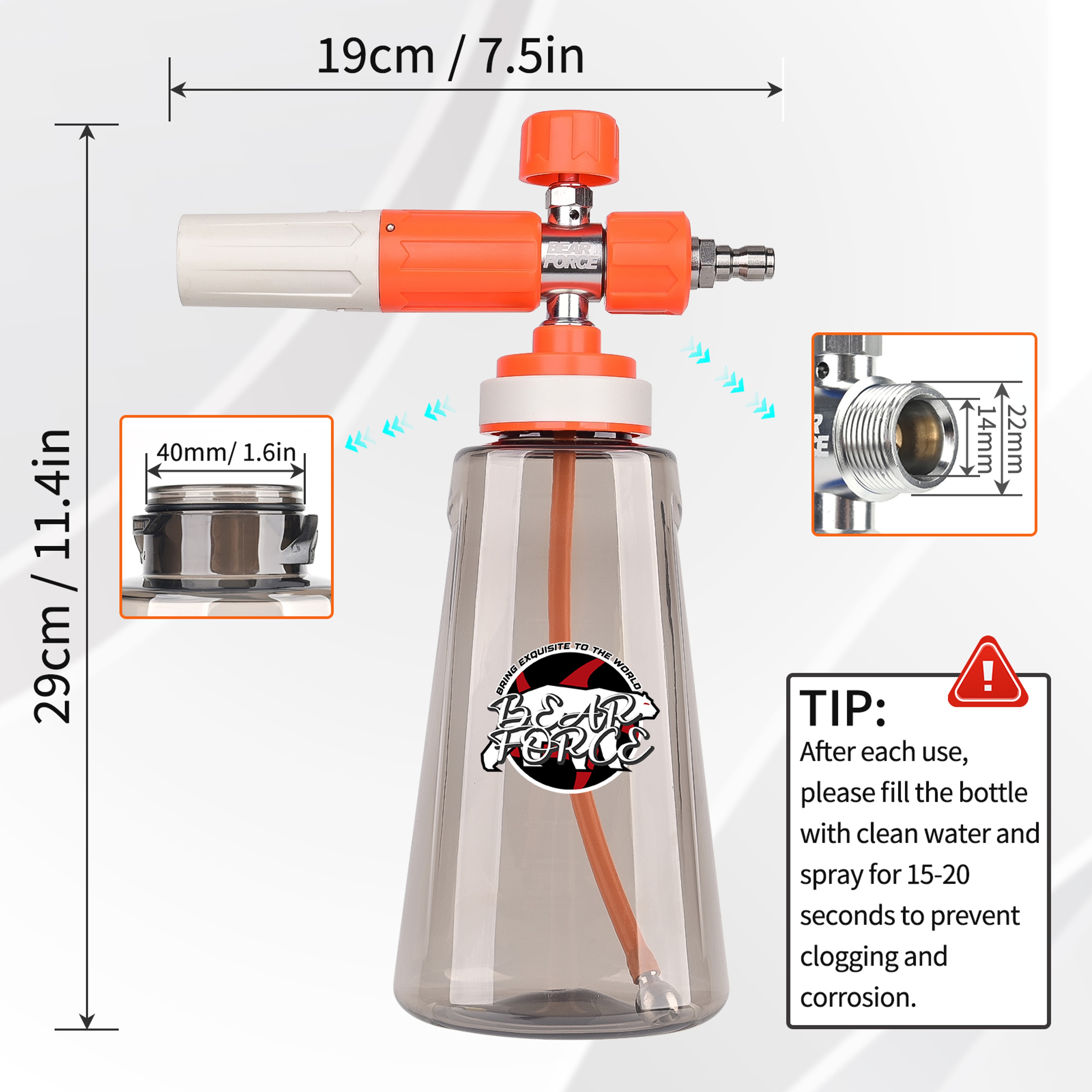 Professional Pressure Washer Foam Cannon With Adjustable Spray Nozzle  Snow Foam Lance 2