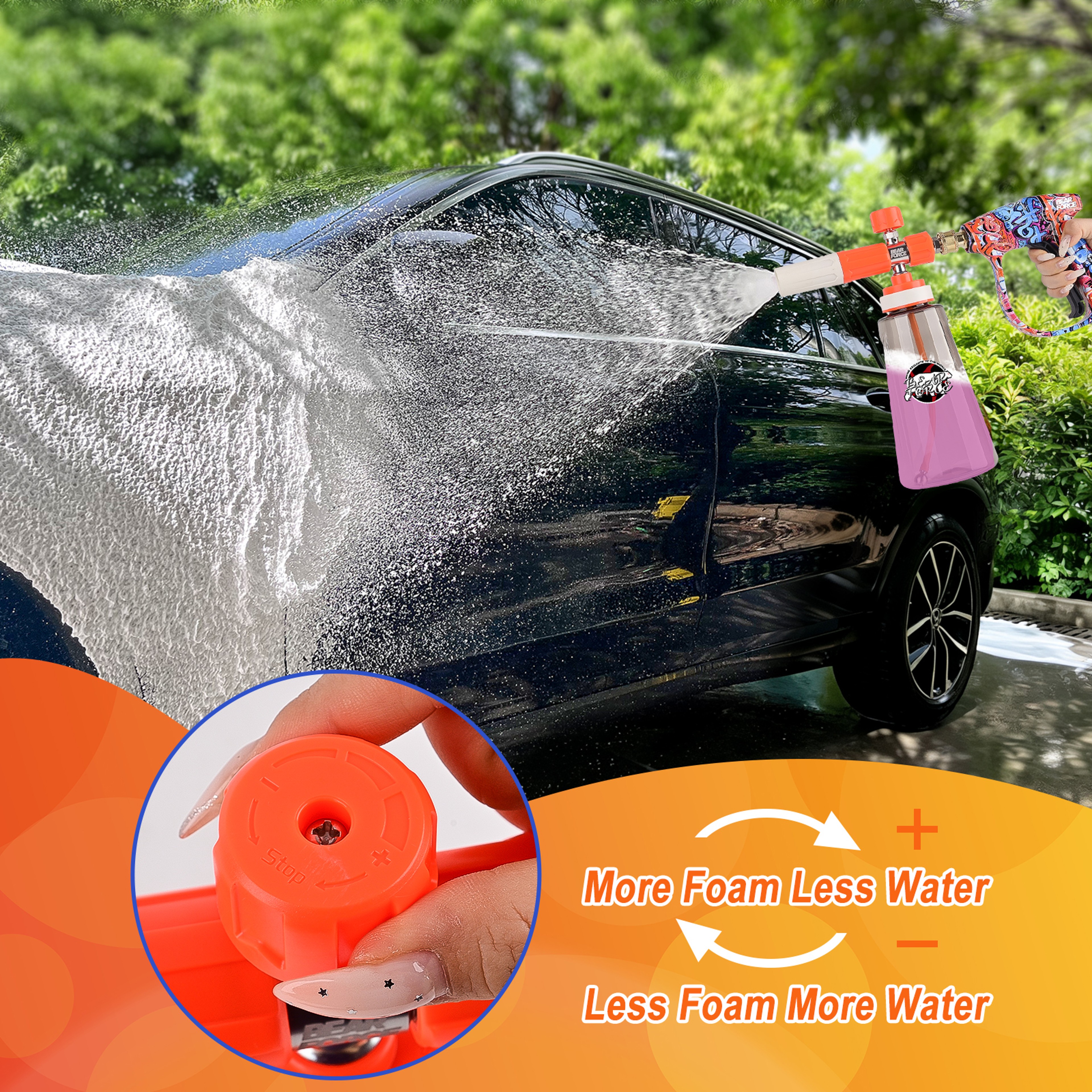 Professional Pressure Washer Foam Cannon With Adjustable Spray Nozzle  Snow Foam Lance 3