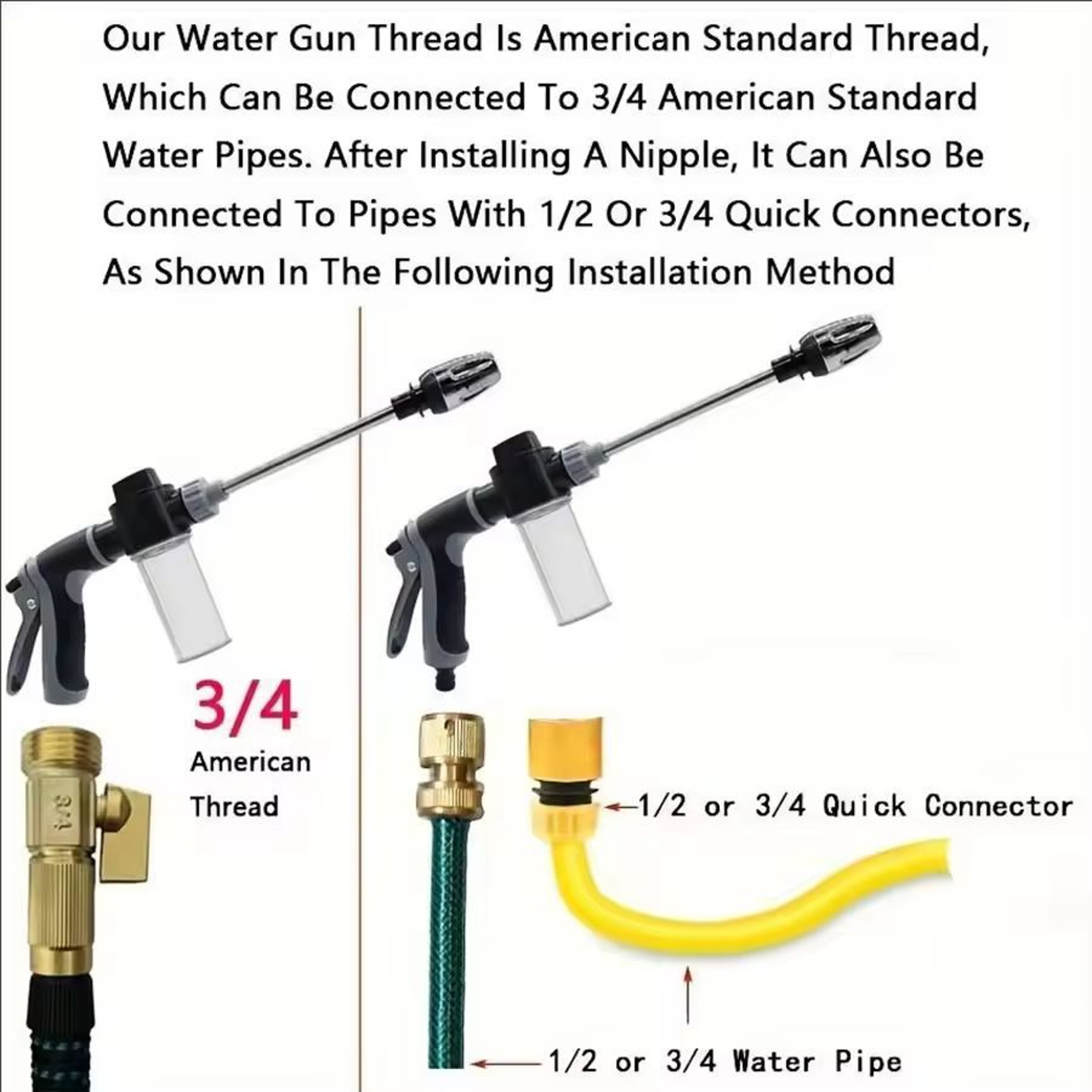 TurboFoam High Pressure Car Wash Spray Gun with Adjustable Hose Nozzle & Foam Sprayer – view 3