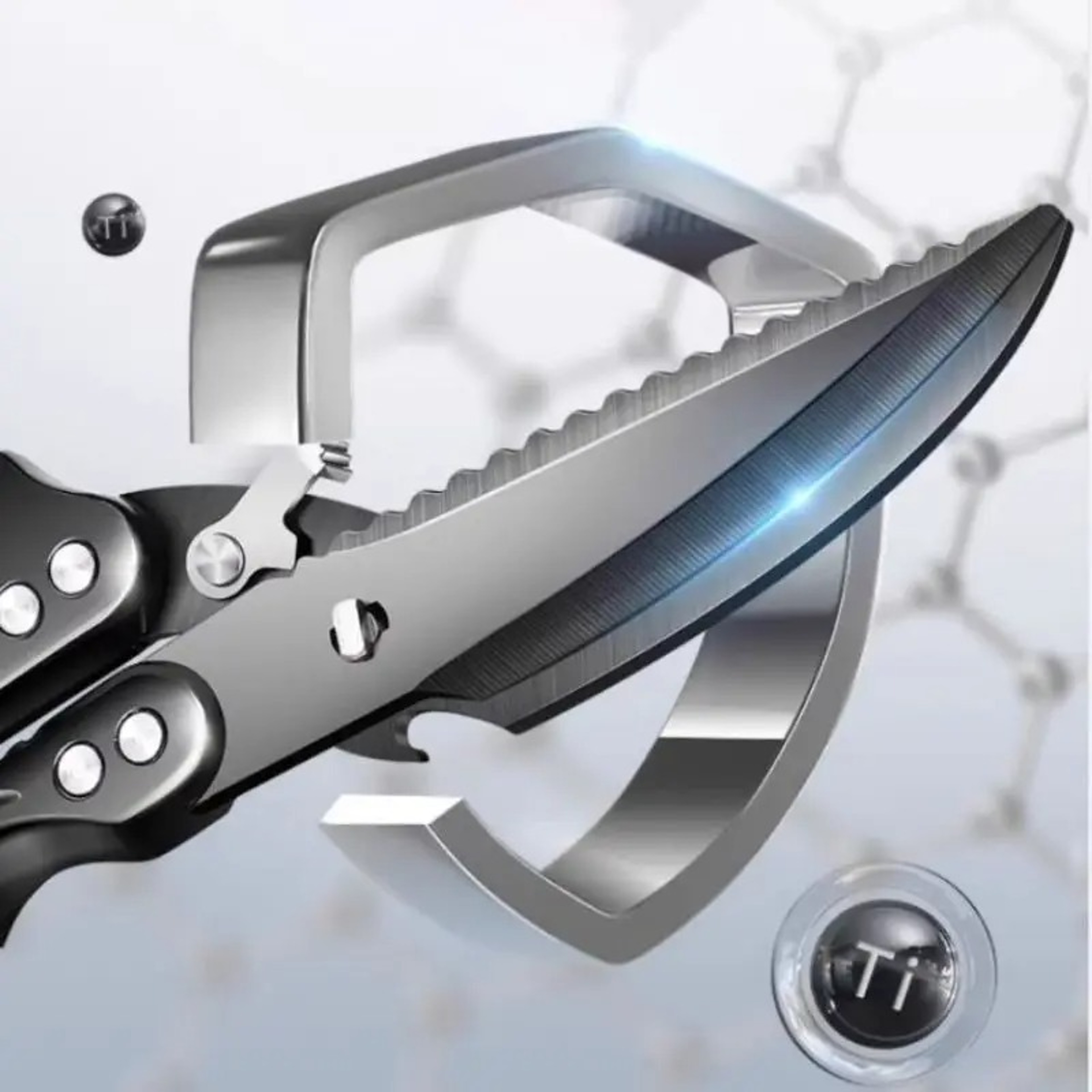 Heavy Duty Black Titanium Poultry & Kitchen Shears with Bone Cutting Power – view 5