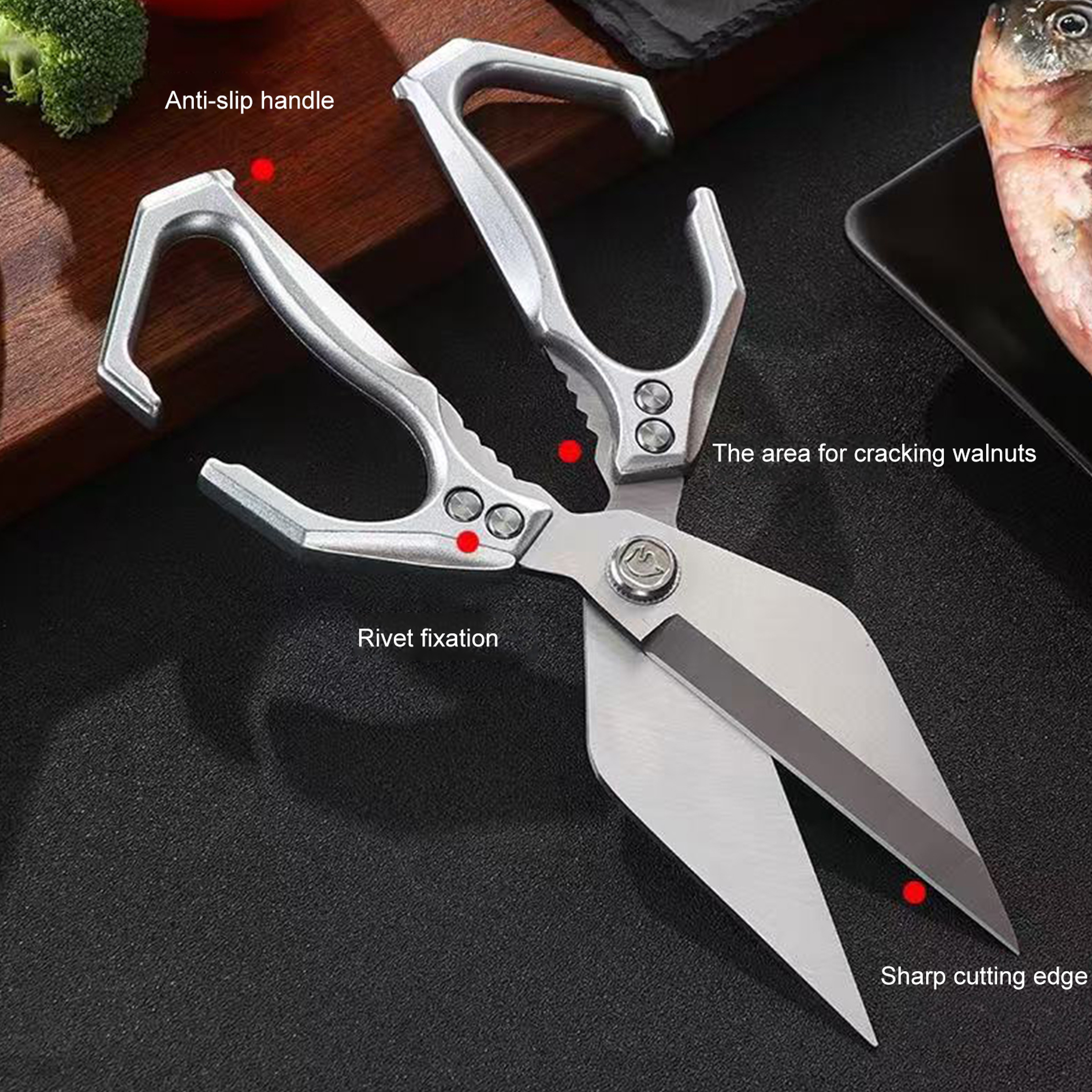 Premium Heavy Duty Stainless Steel Kitchen Scissors Multifunctional Bone  Food Shears 1