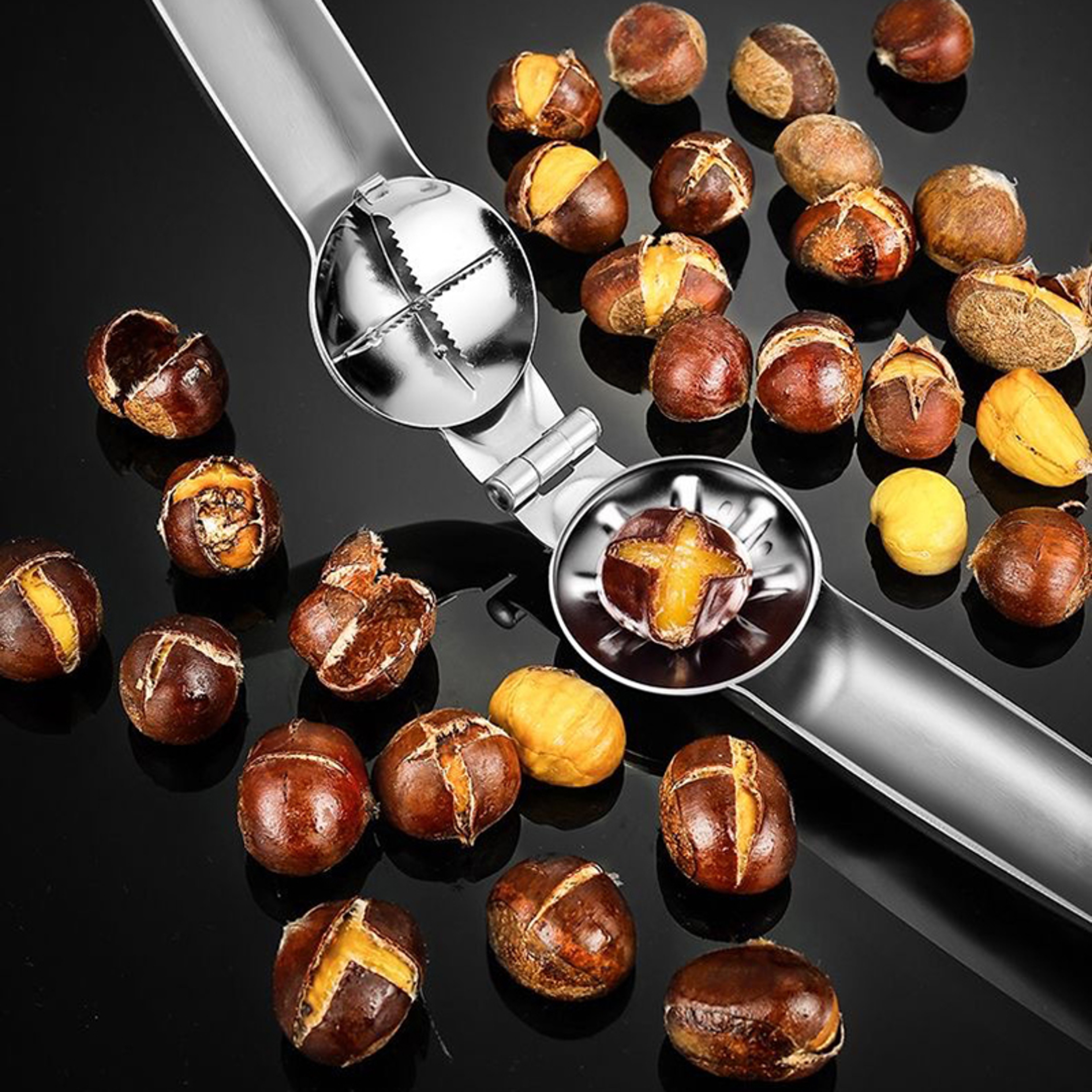 CrackMaster Stainless Steel Chestnut Opener & Walnut Cracker – view 3