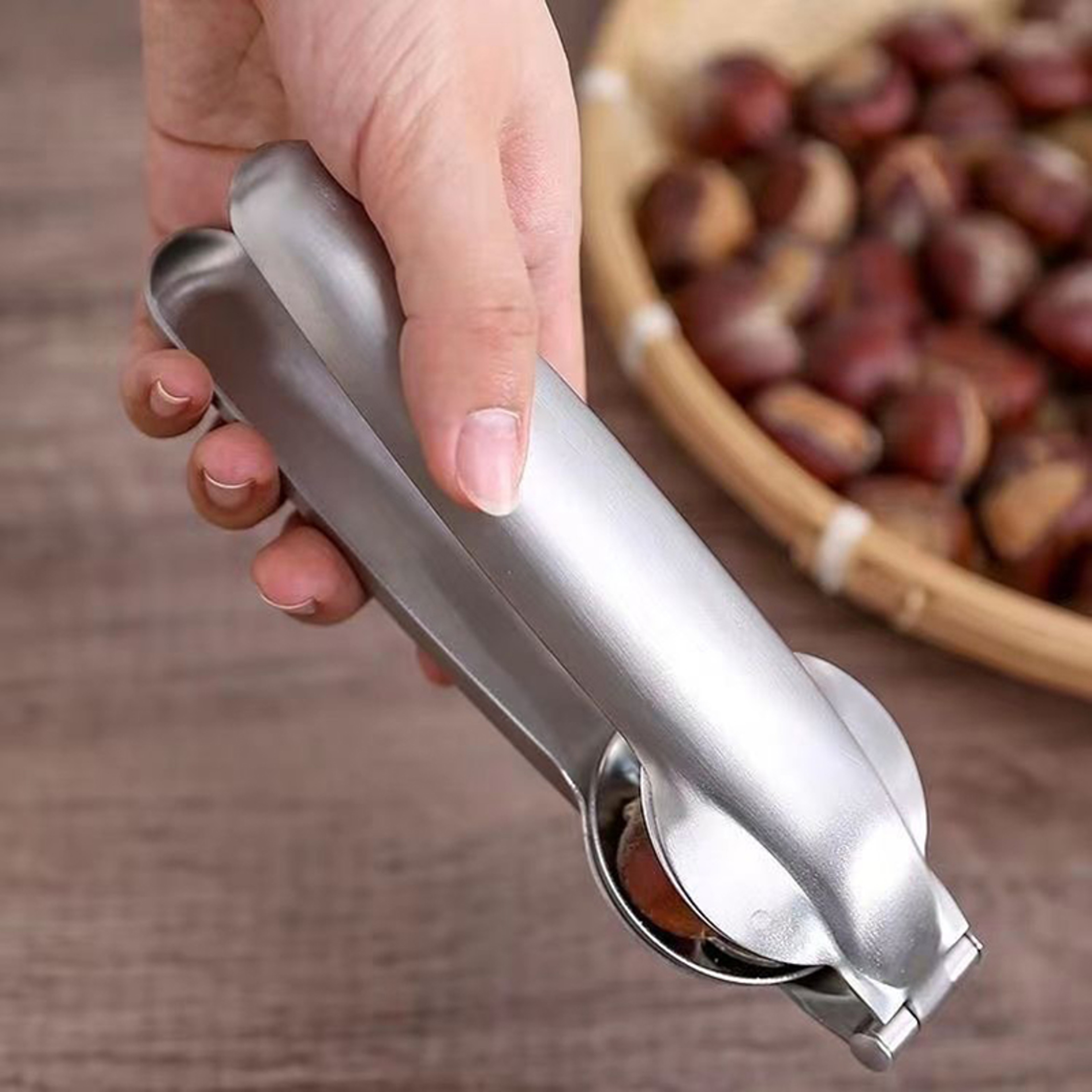 CrackMaster Stainless Steel Chestnut Opener & Walnut Cracker – view 4