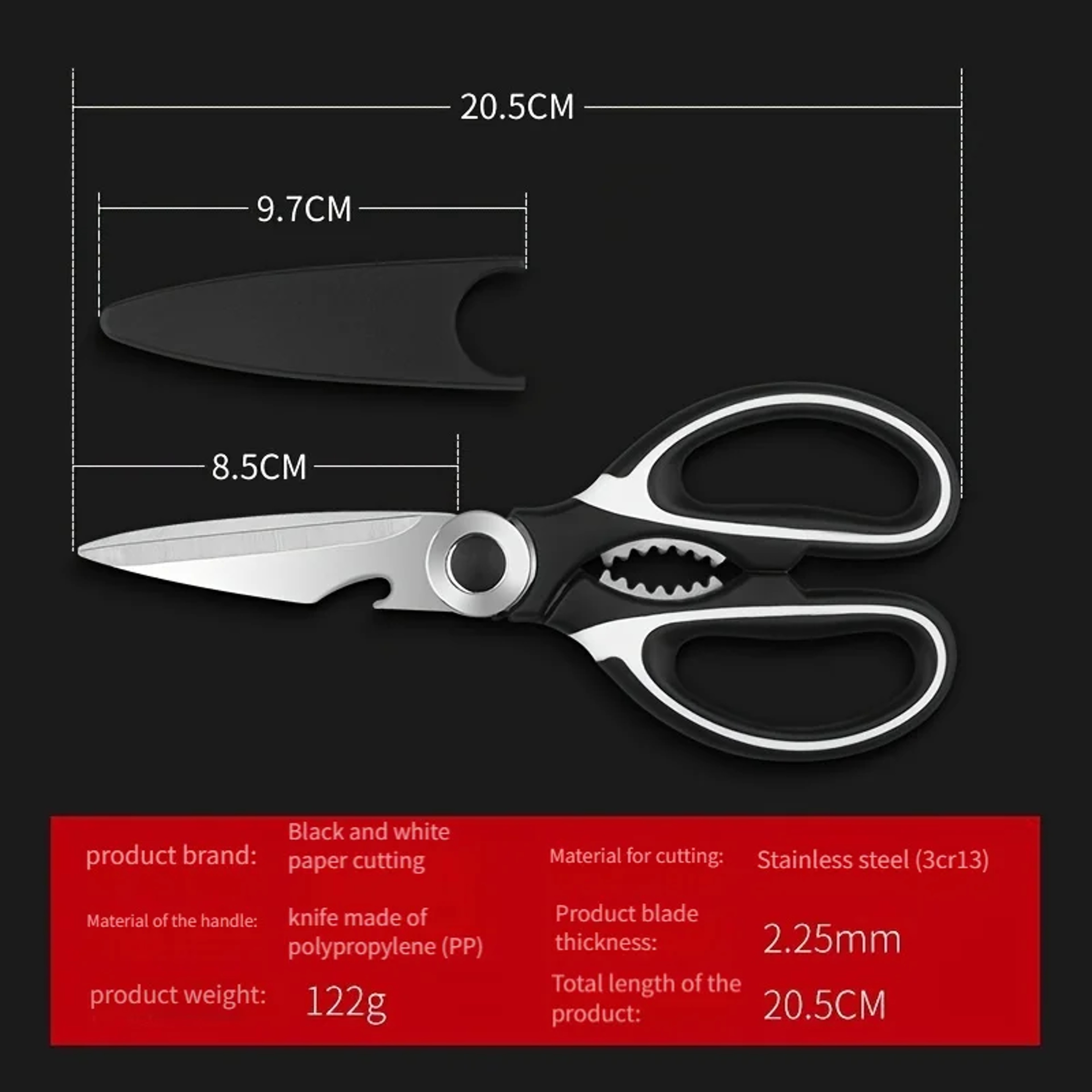 PrecisionCut Stainless Steel Kitchen Scissors For Meat Fish  Everyday Food Prep 1
