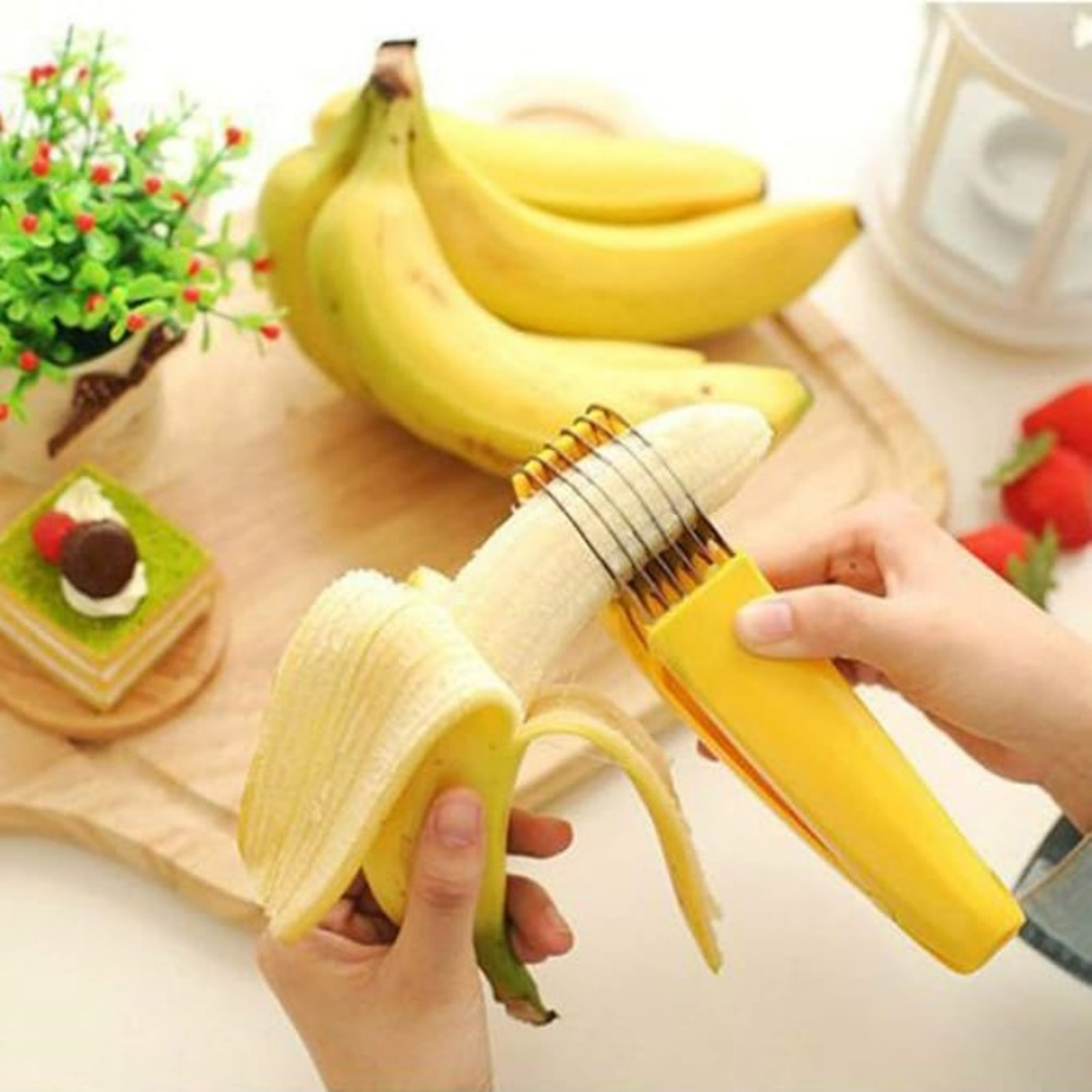 QuickSlice Fruit Cutter Safe Stainless Steel Banana Slicer for Fast Fruit Prep – view 6