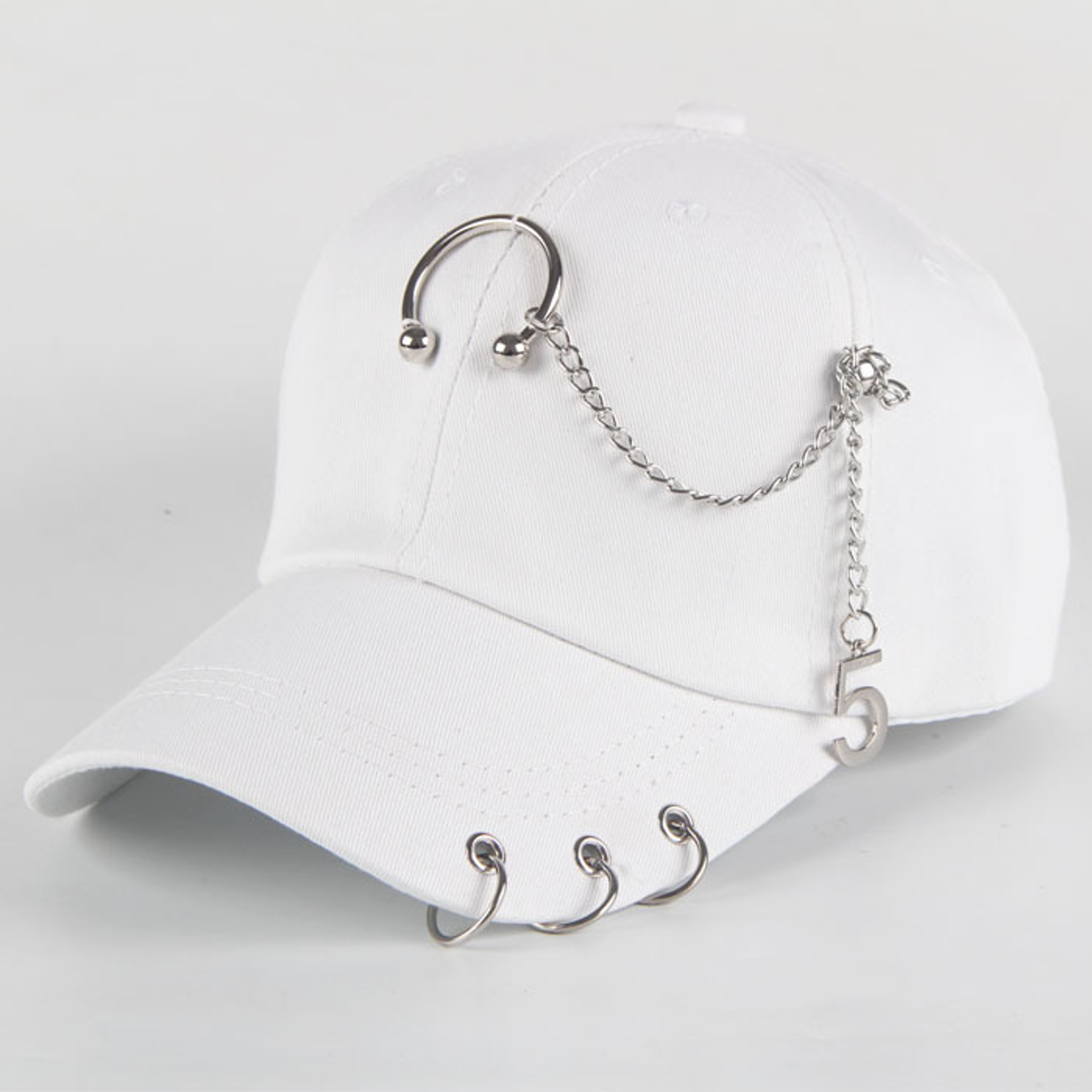 Urban Edge Cotton Punk Baseball Cap Creative Piercing Ring Hip Hop Snapback Hat – view 10