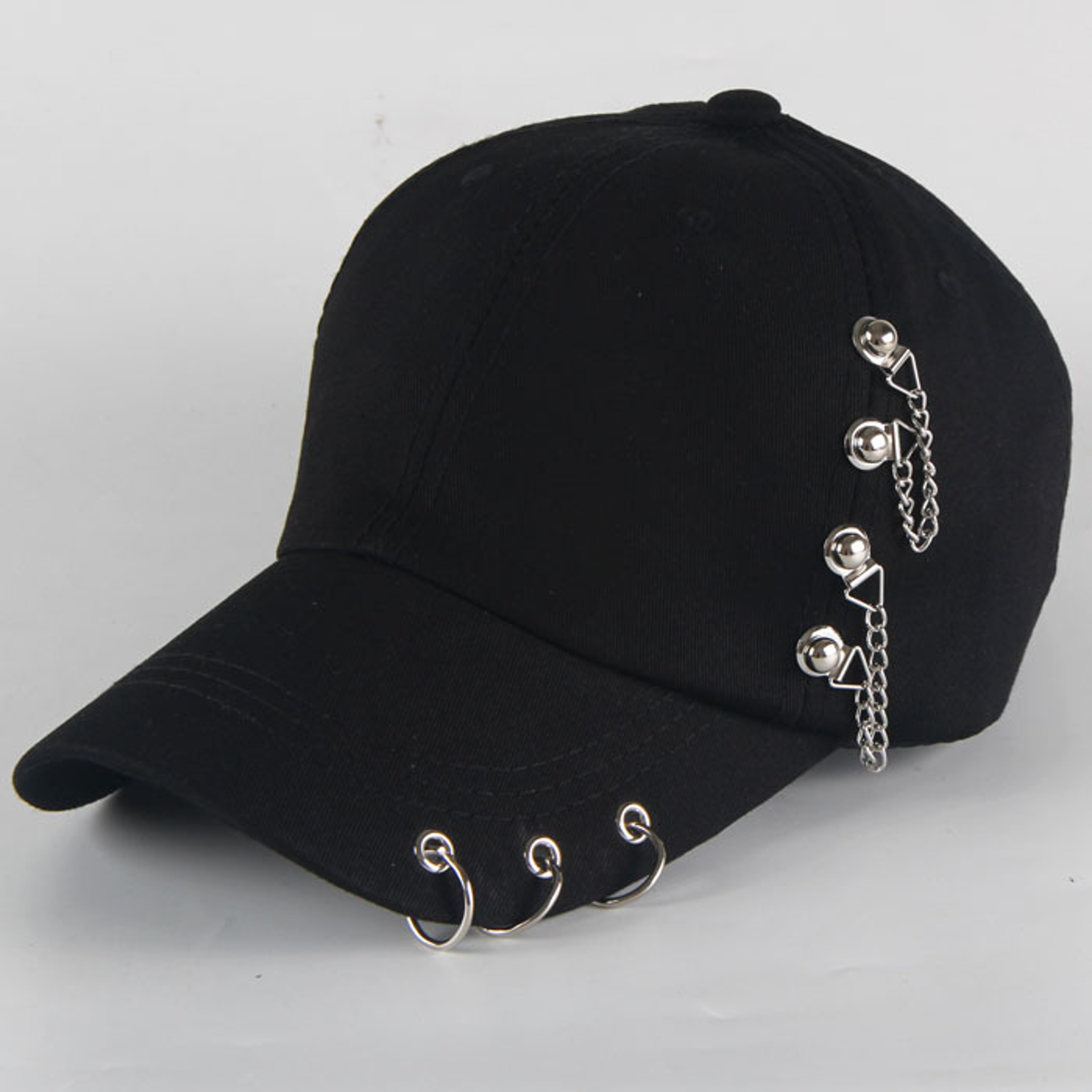 Urban Edge Cotton Punk Baseball Cap Creative Piercing Ring Hip Hop Snapback Hat – view 13