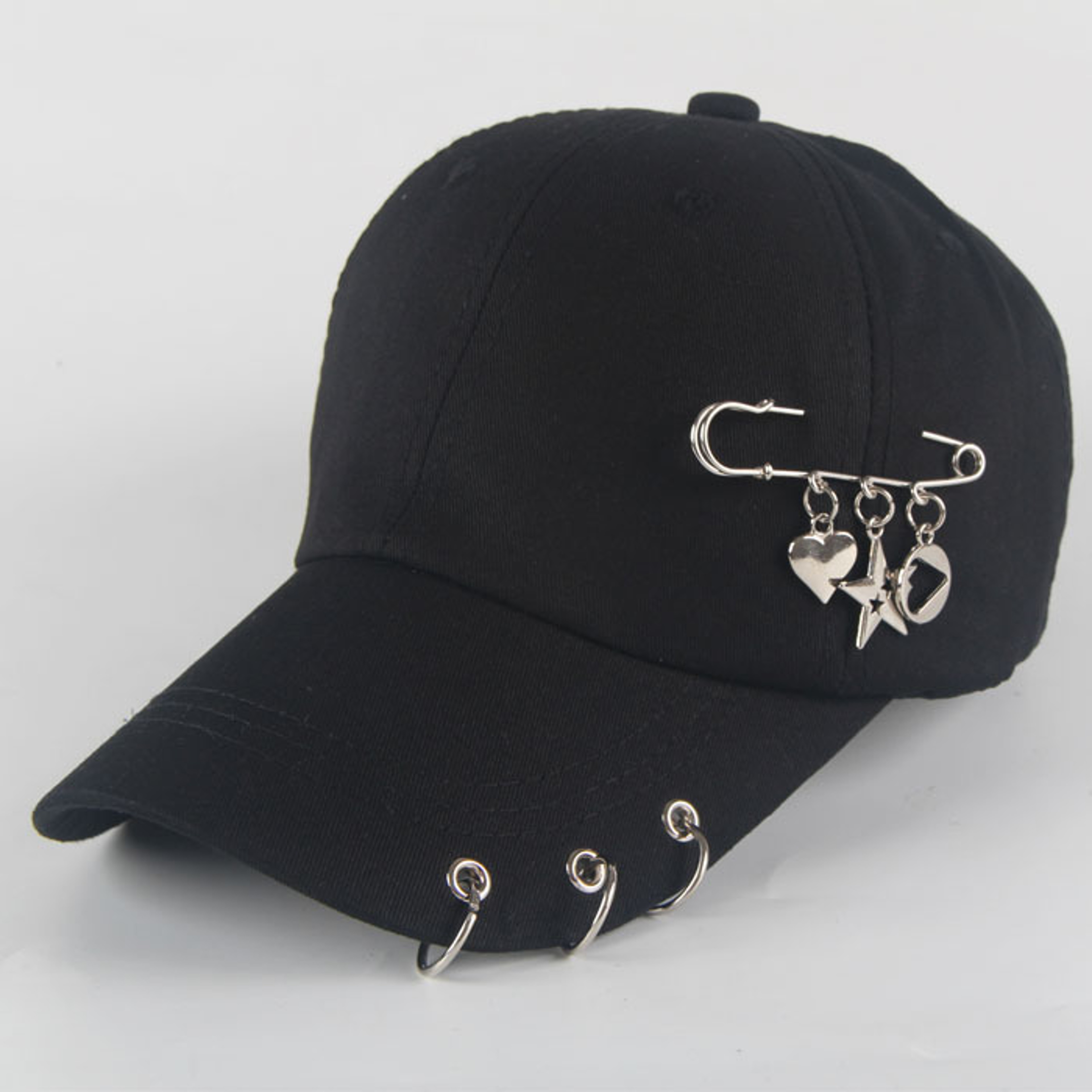 Urban Edge Cotton Punk Baseball Cap Creative Piercing Ring Hip Hop Snapback Hat – view 21