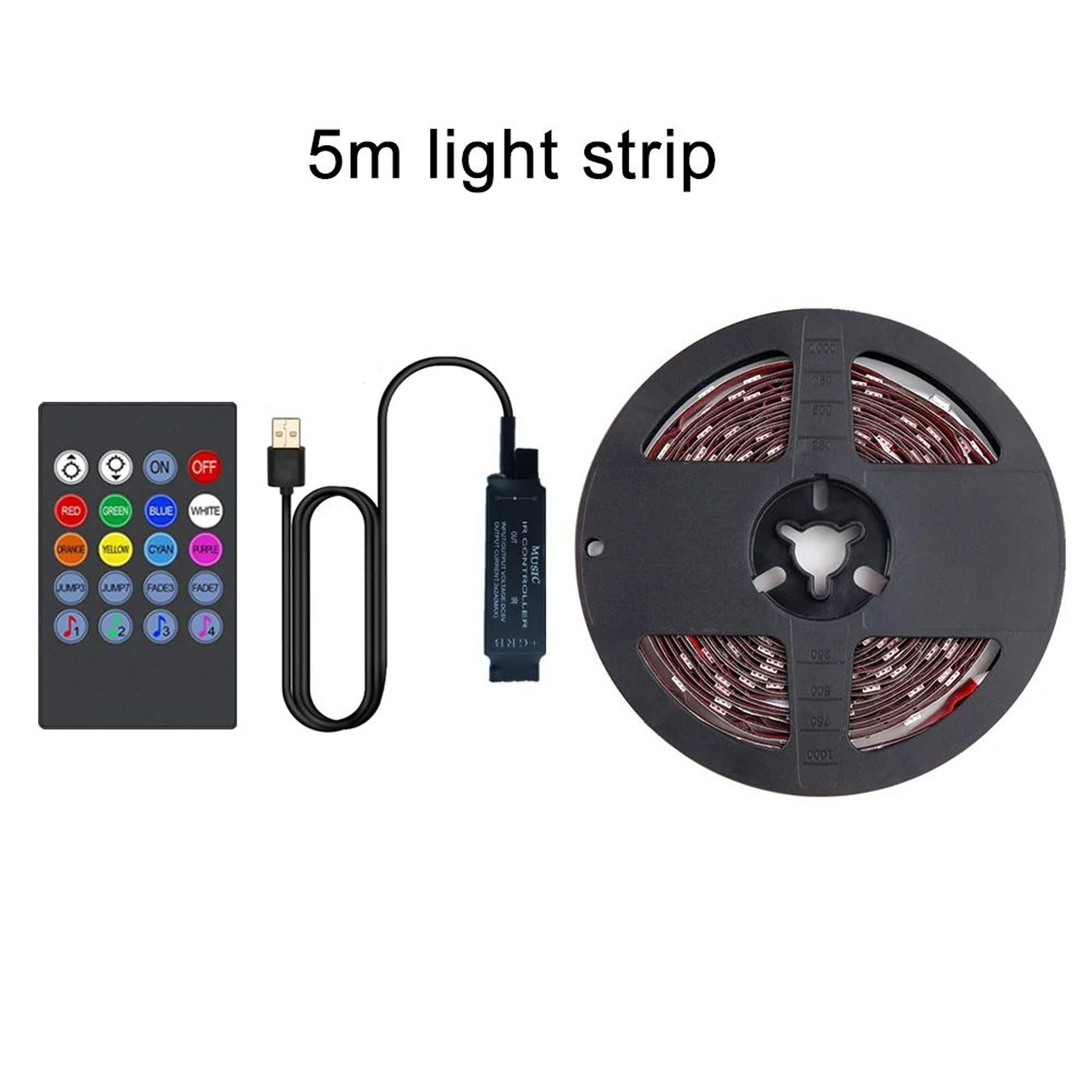 RGB LED TV Backlight Music Sync USB Powered Light Strip For TV PC And Mirror Adjustable Sound Sensi 8