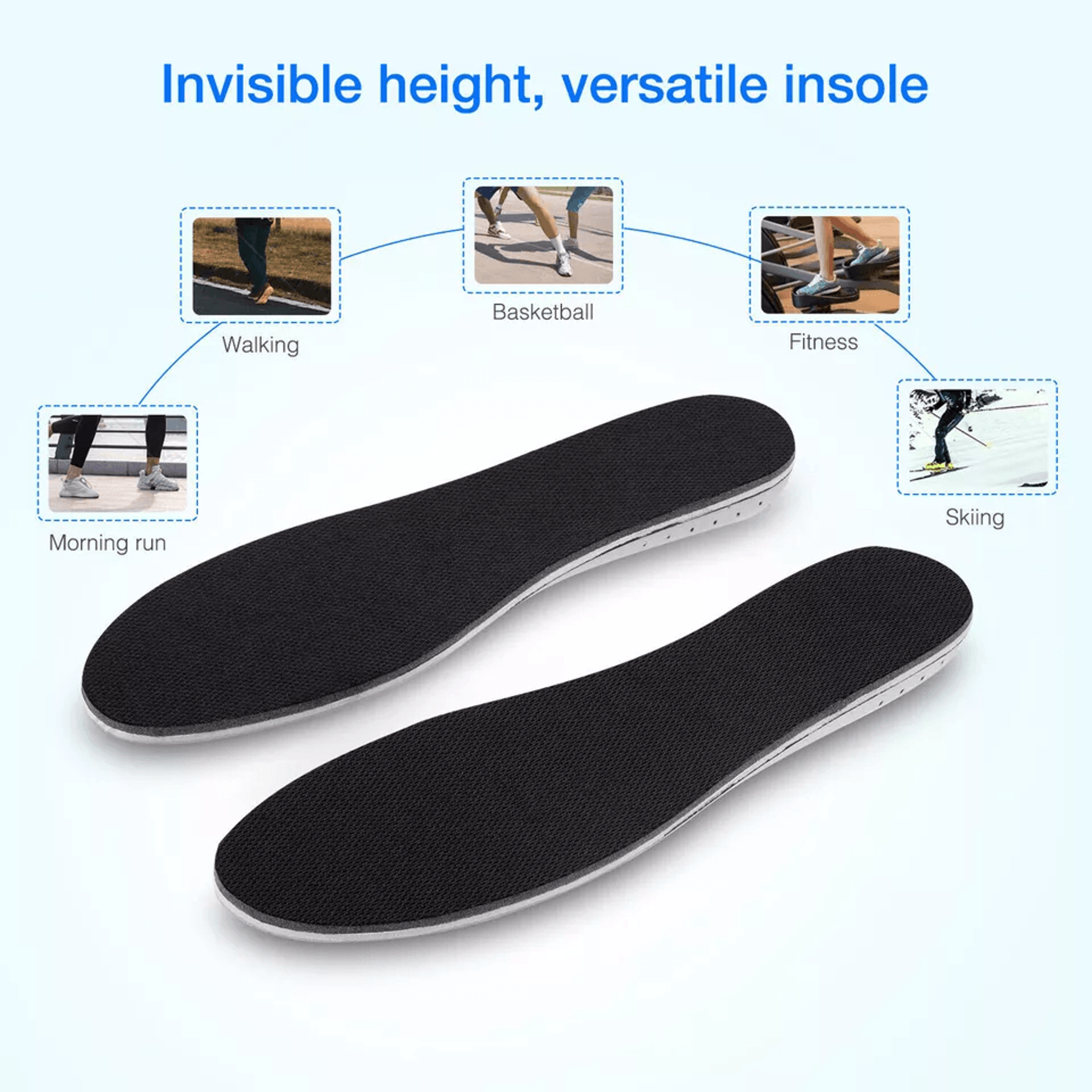 Men Women Invisible Height Increase Insoles Heel Lift Shoe Inserts For Taller Height 1