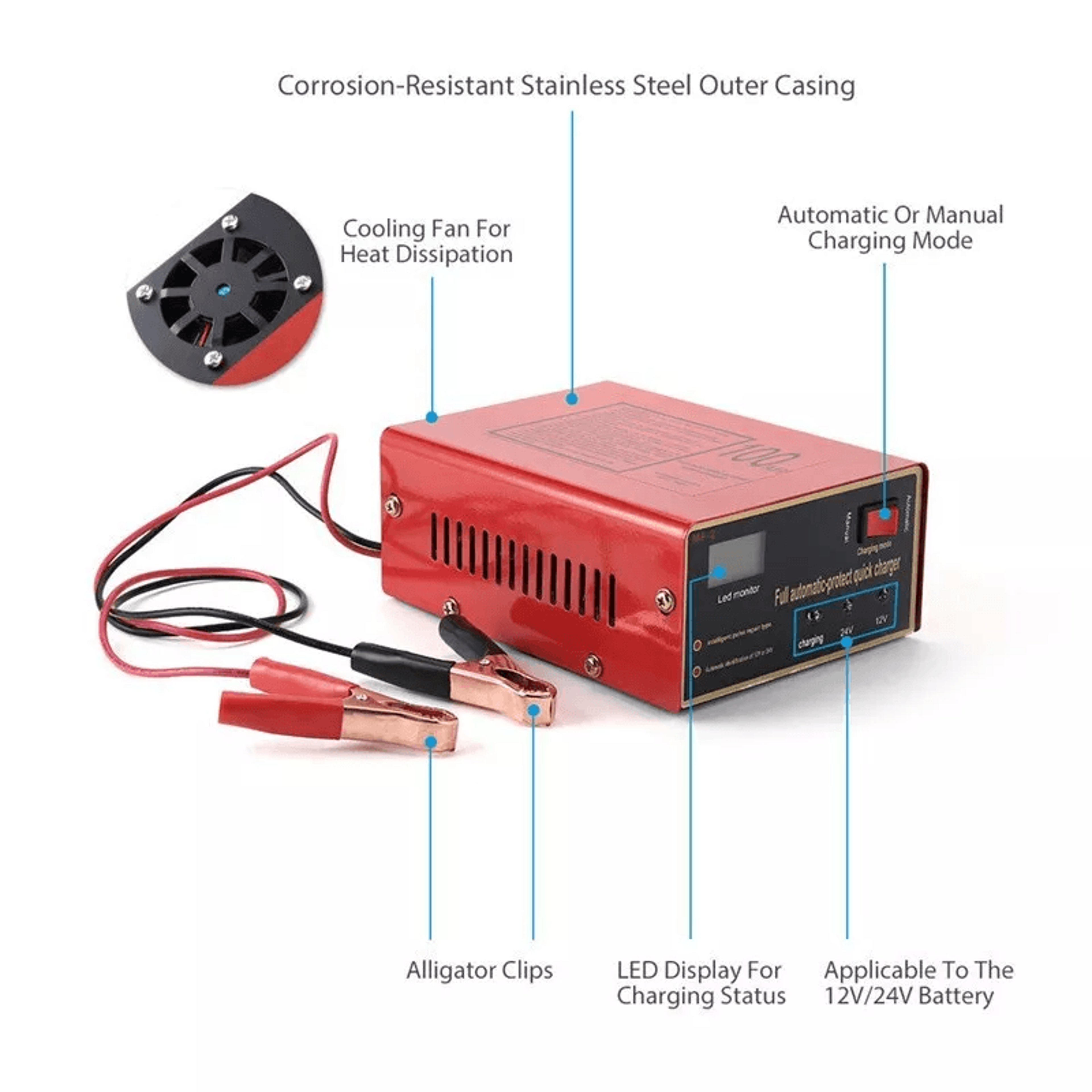Pro Series Maintenance Free Battery Charger For Electric Cars 1