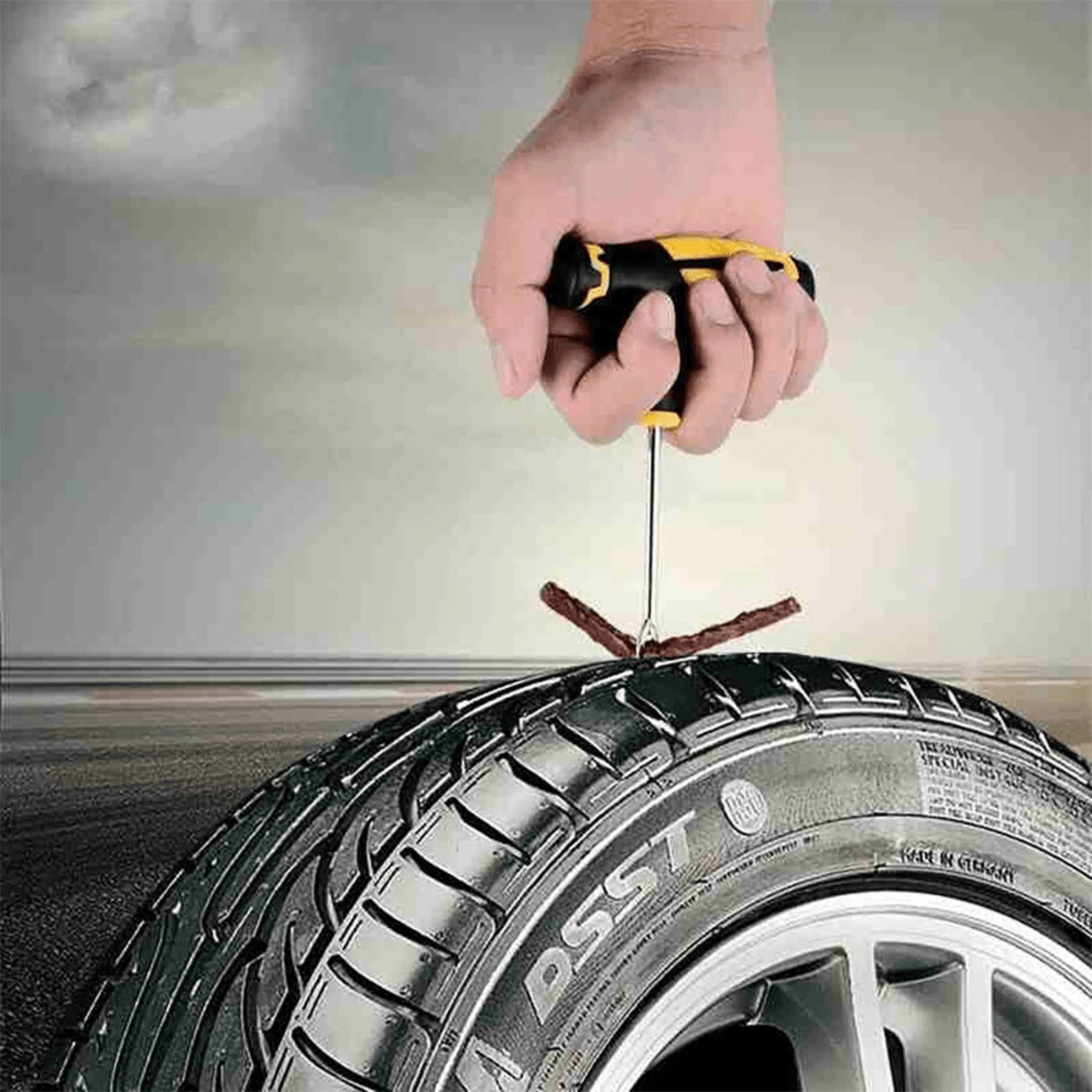 Tire Repair Kit Heavy Duty DIY Flat Tire Plug Patch Set For Car Truck Motorcycle SUV ATV  Home Gara 6