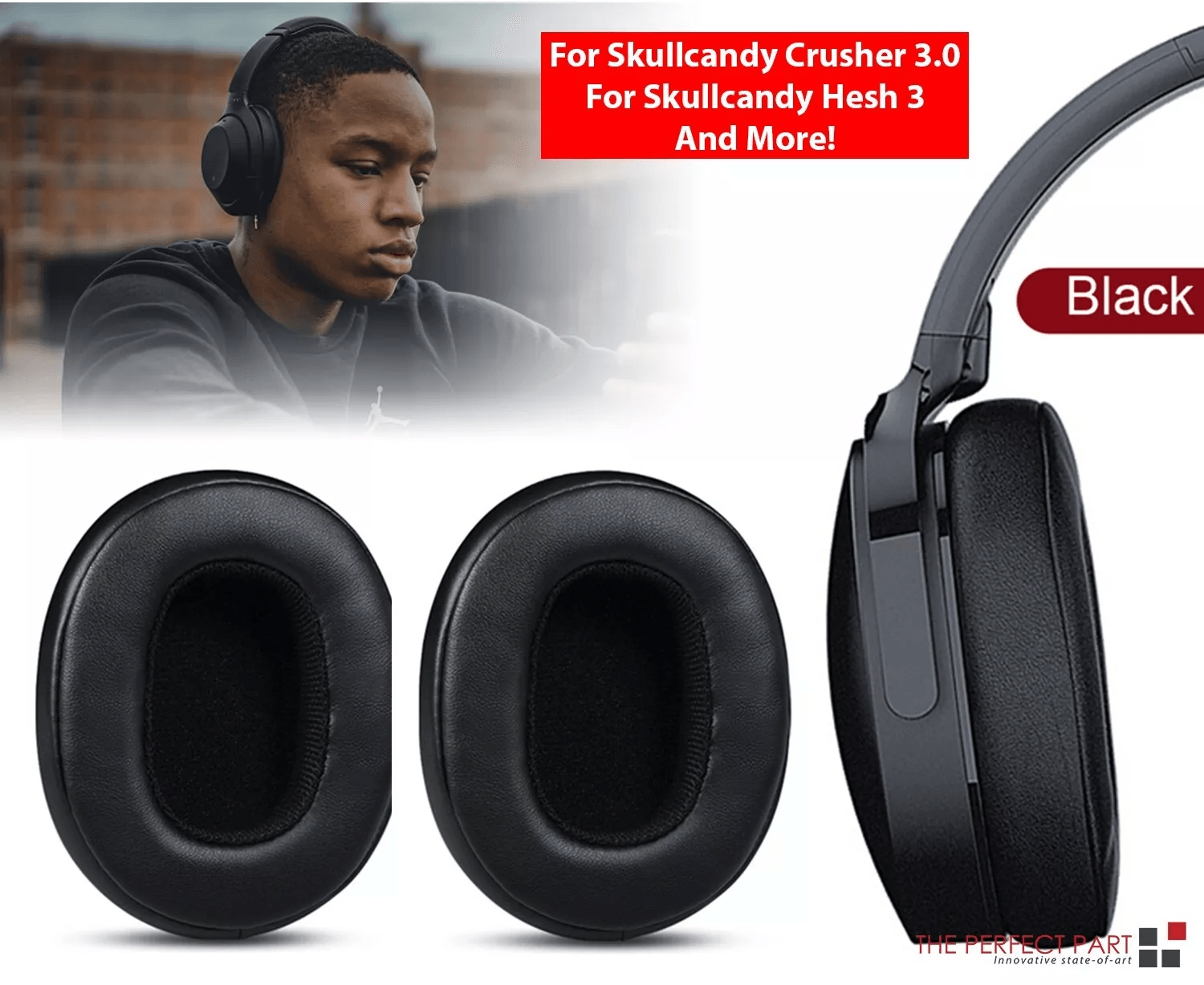 Premium Replacement Ear Cushions For Skullcandy Crusher Wireless  Hesh Headphones Durable Leather E 0