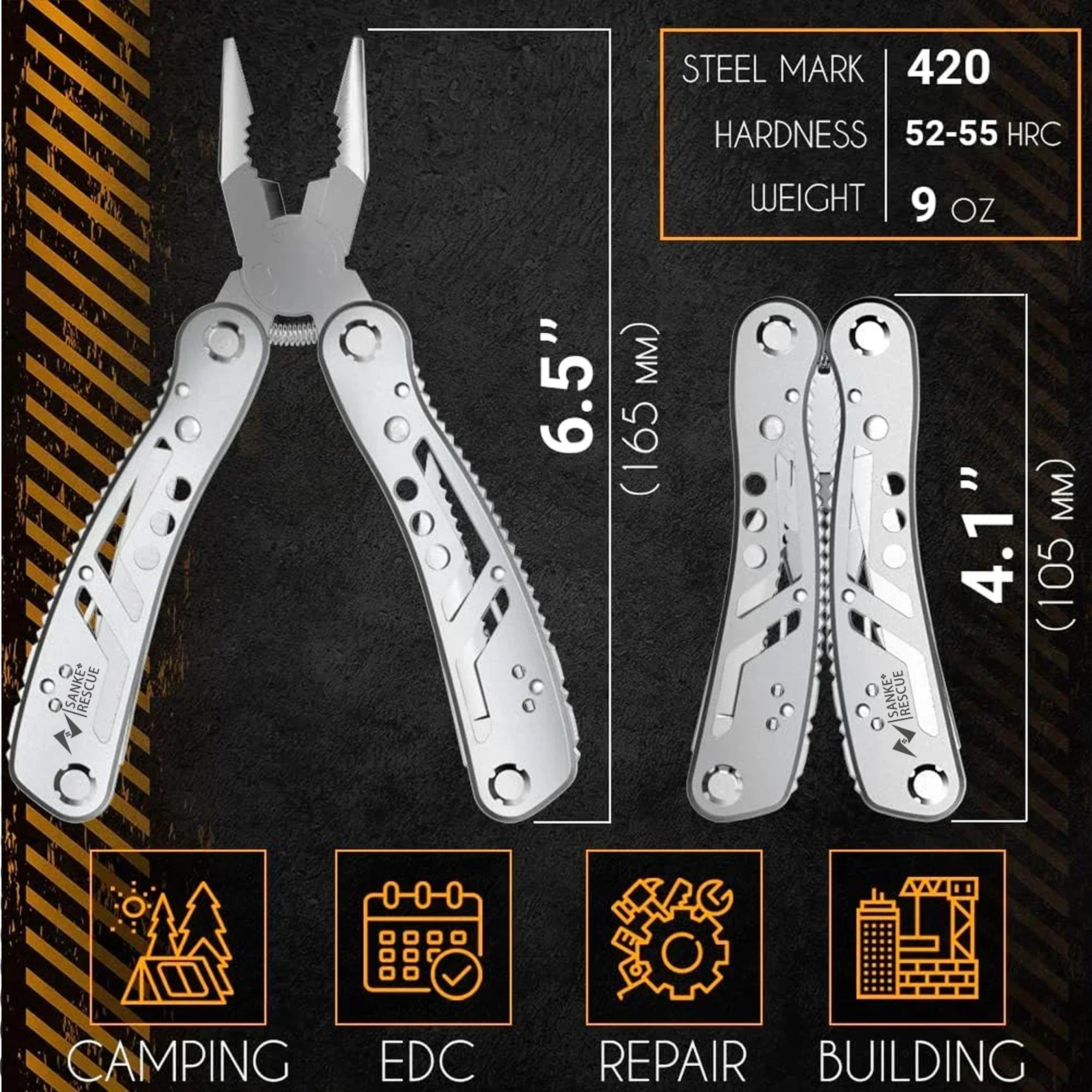 Multitool 24-in-1 Pliers with Professional Multi-tool for Survival, Camping, Hunting, Compact Tools Set for Men, Dad – view 2