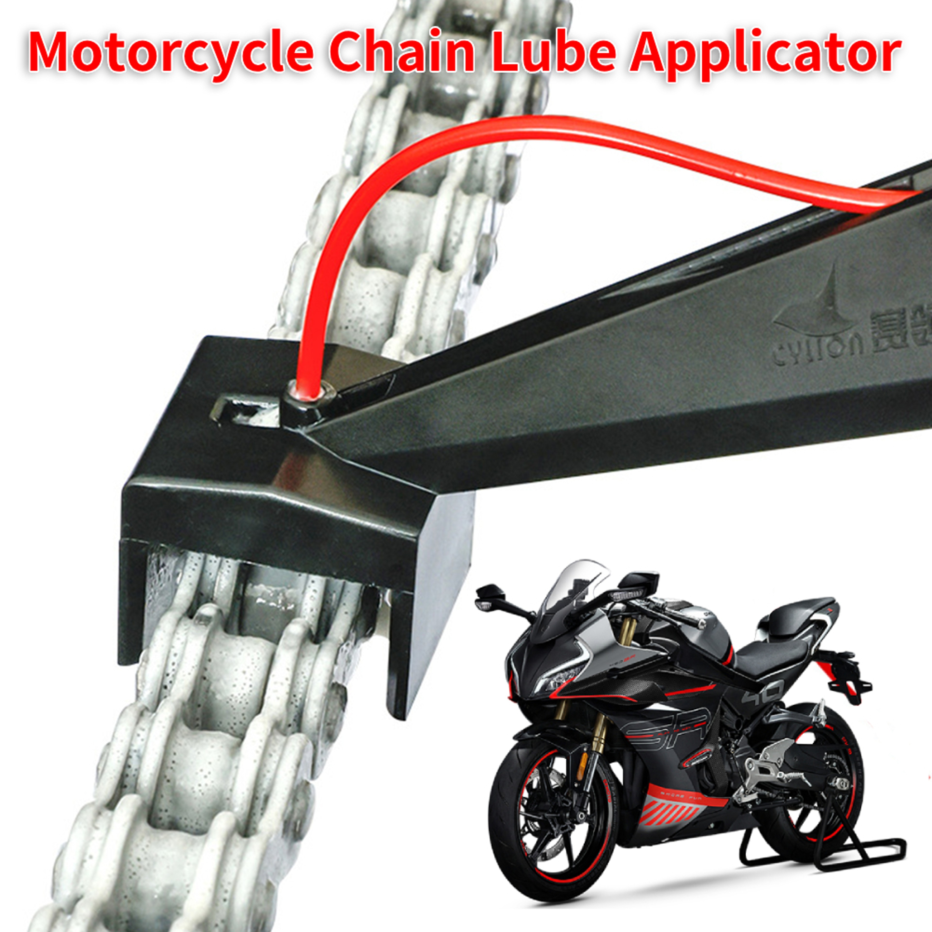 Motorcycle Chain Cleaner & Lube Oiler Tool, Mess-Free Chain Wax Spray Gear Attachment, Easy Chain Maintenance Kit – view 1