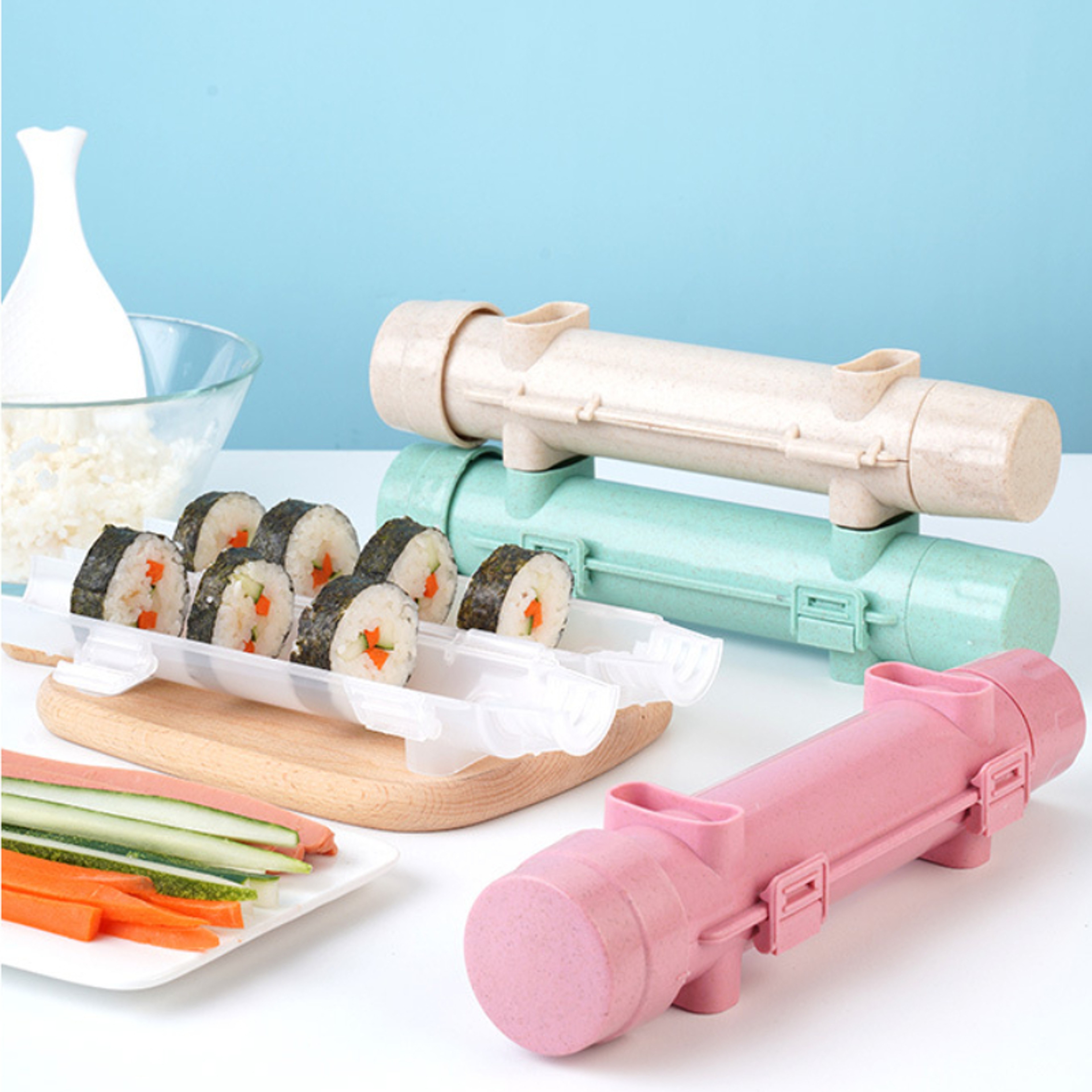 Quick Sushi Maker DIY Rice Roller Mold, Bento Kitchen Sushi Device, Meat Vegetable Rolling Mold Making Machine – view 1