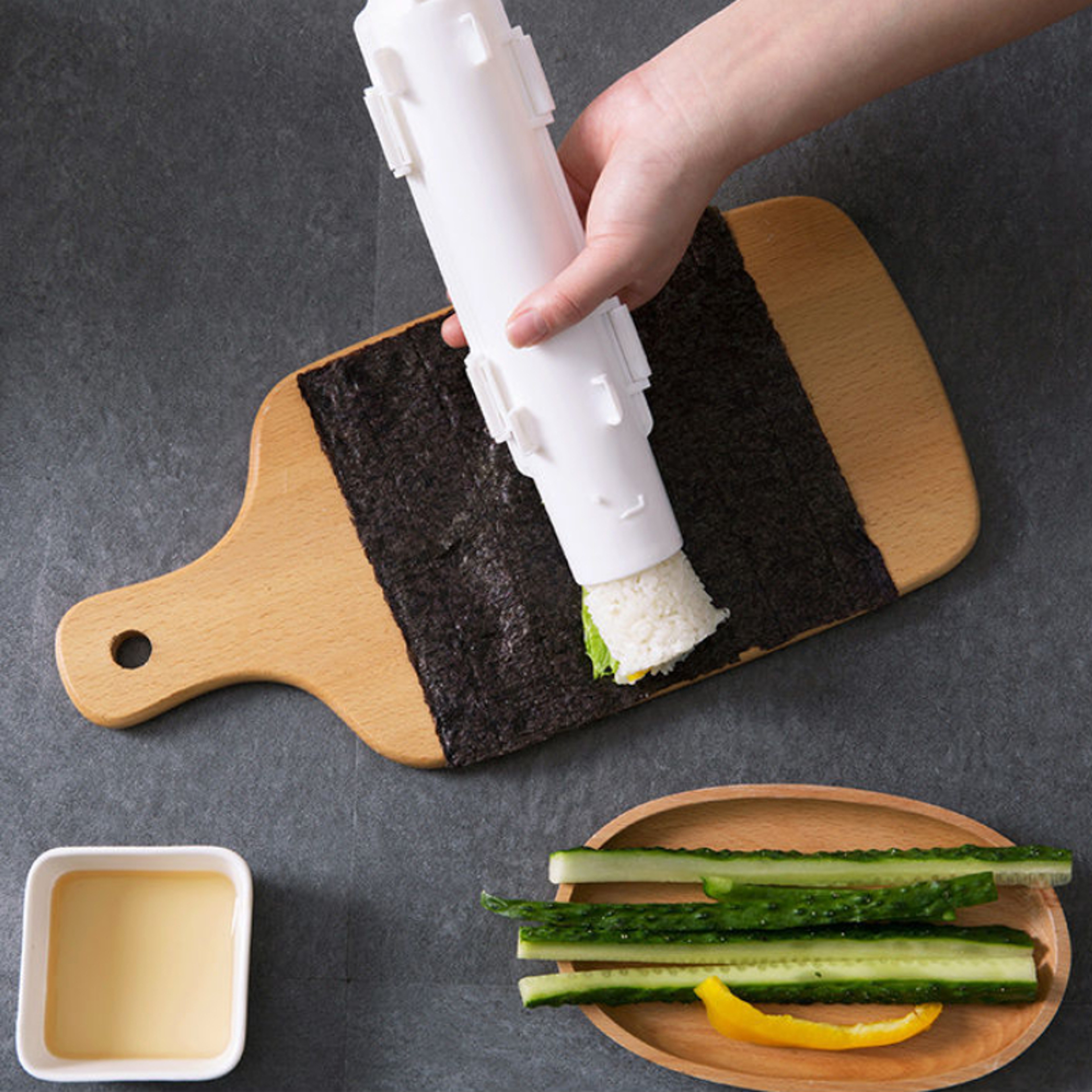 Quick Sushi Maker DIY Rice Roller Mold, Bento Kitchen Sushi Device, Meat Vegetable Rolling Mold Making Machine – view 3
