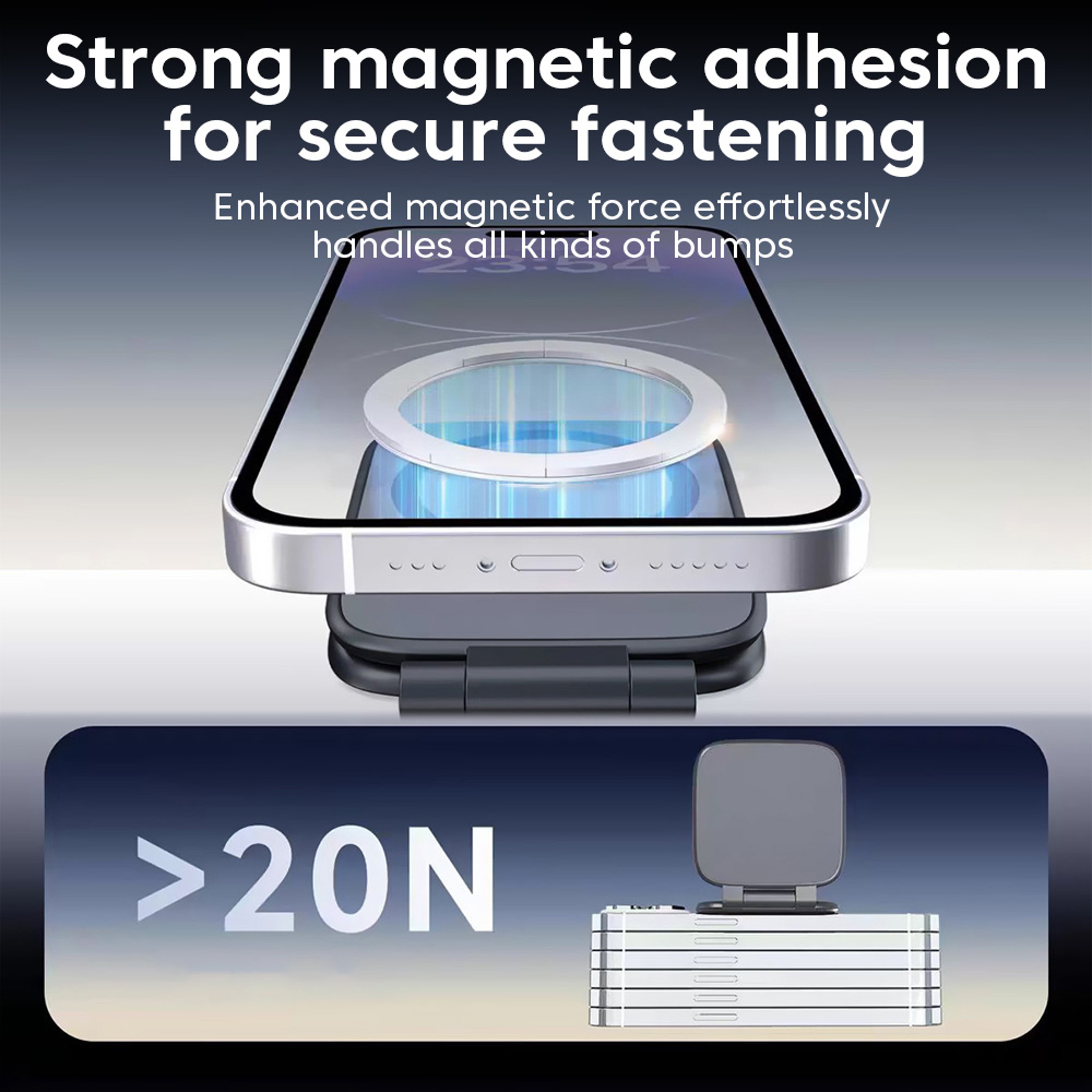 Ultrathin Car Magnetic Phone Holder Adjustable Foldable Anti Shake Stand 5