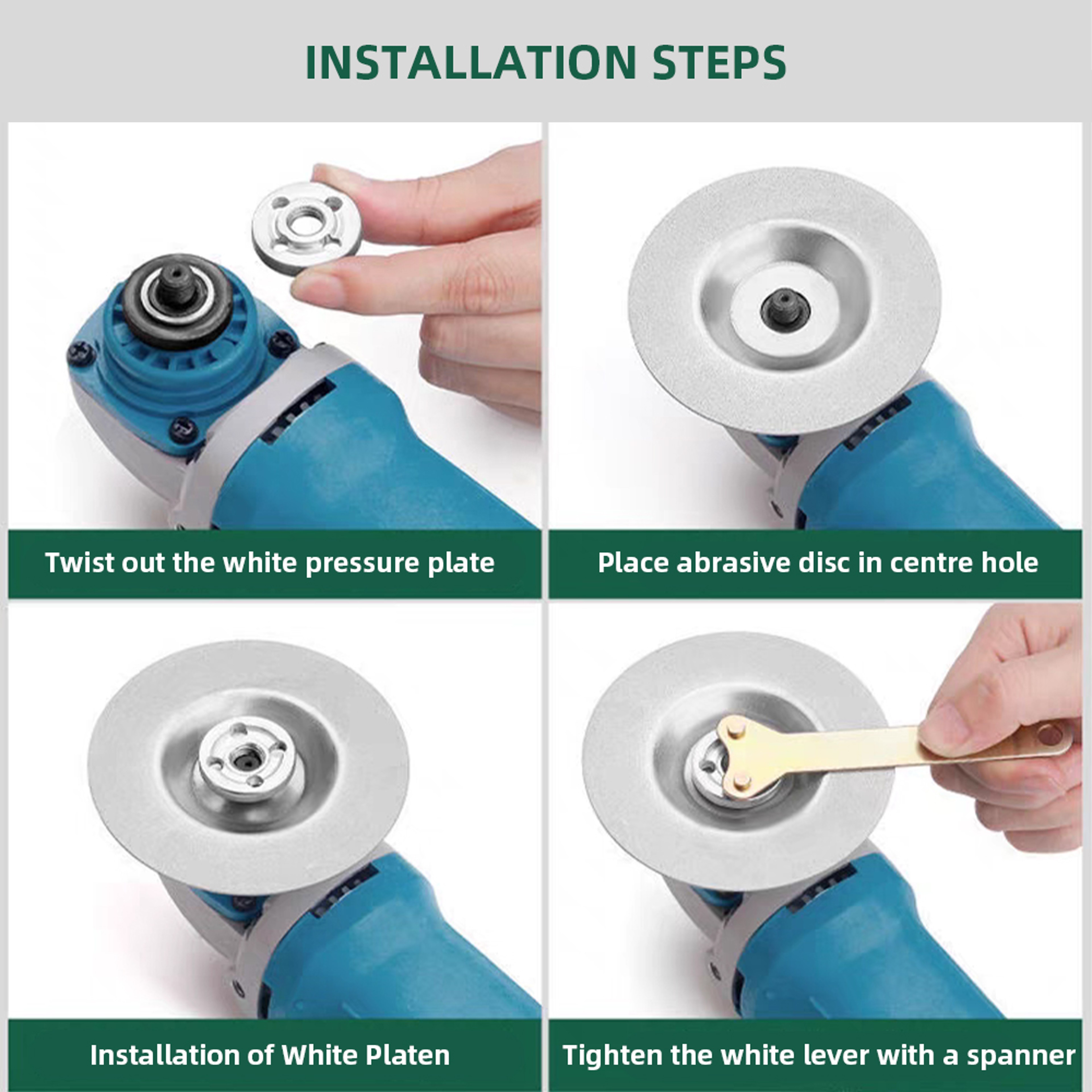 Premium Diamond Grinding Blades  Polishing Discs Set For Angle Grinder With Multi Use Sharpener 3