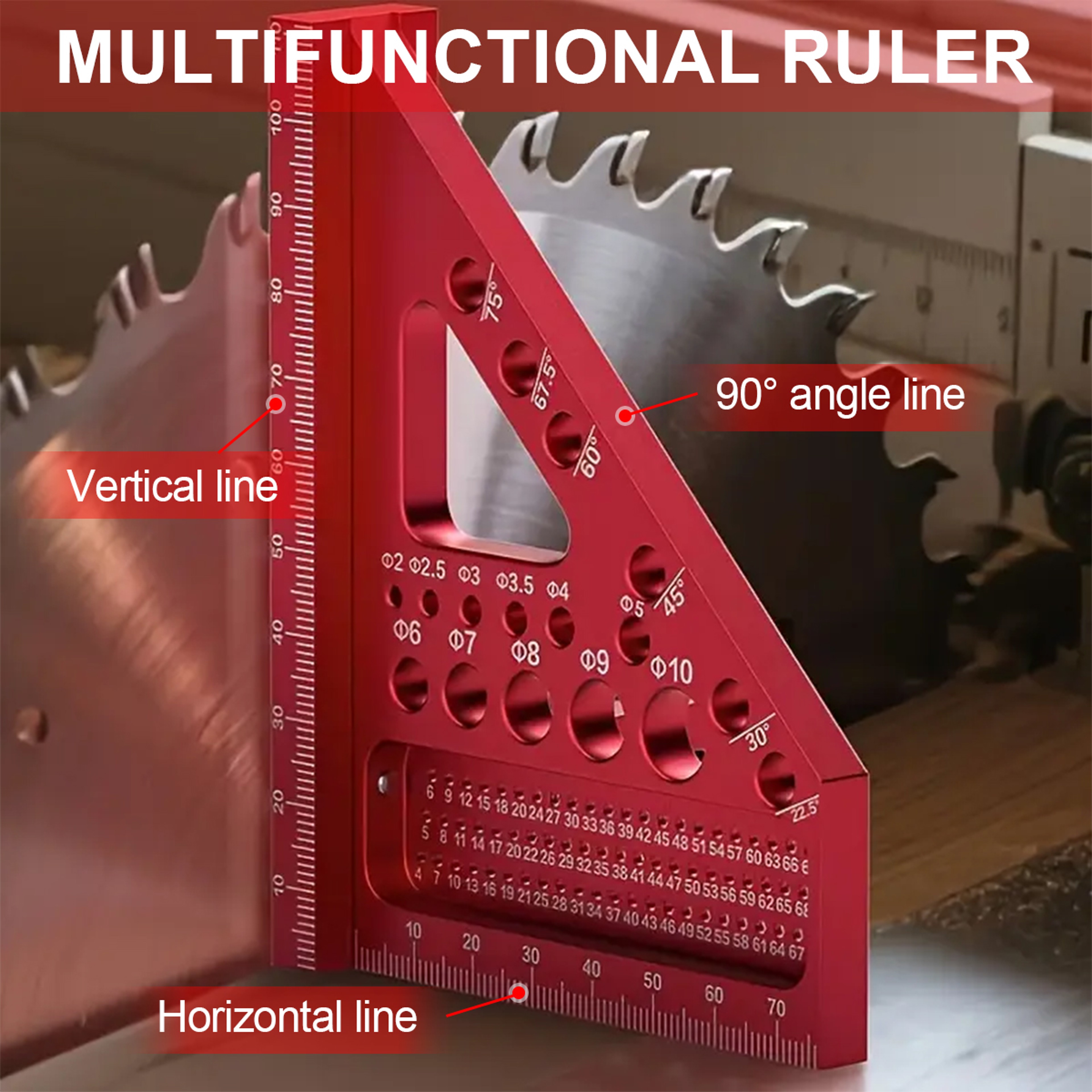 Precision 3D Multi Angle Measuring Tool  Woodworking Square Protractor Ruler 1