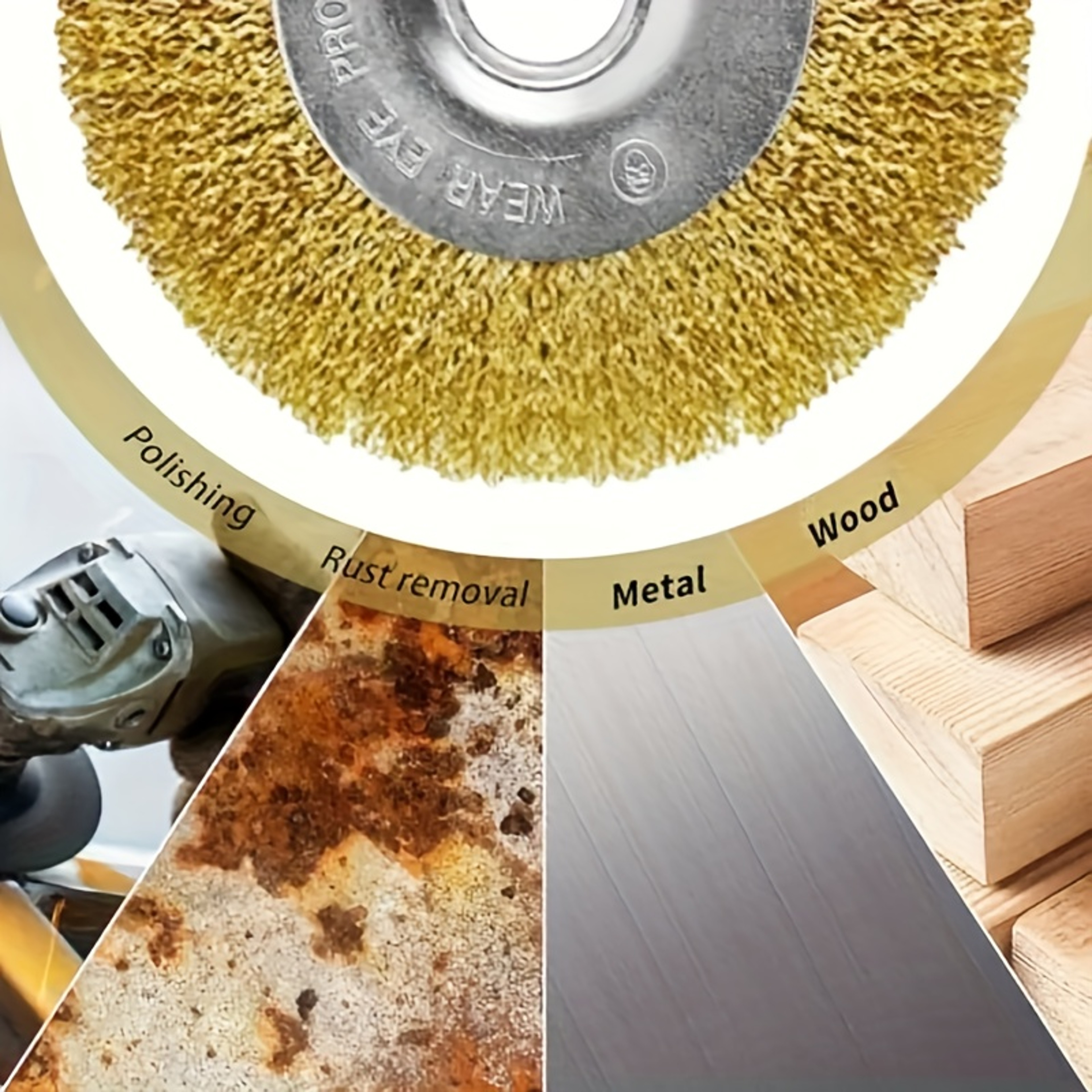 Premium Copper Wire Brush Set for Rust Removal & Surface Cleaning with Steel Connectors – view 4