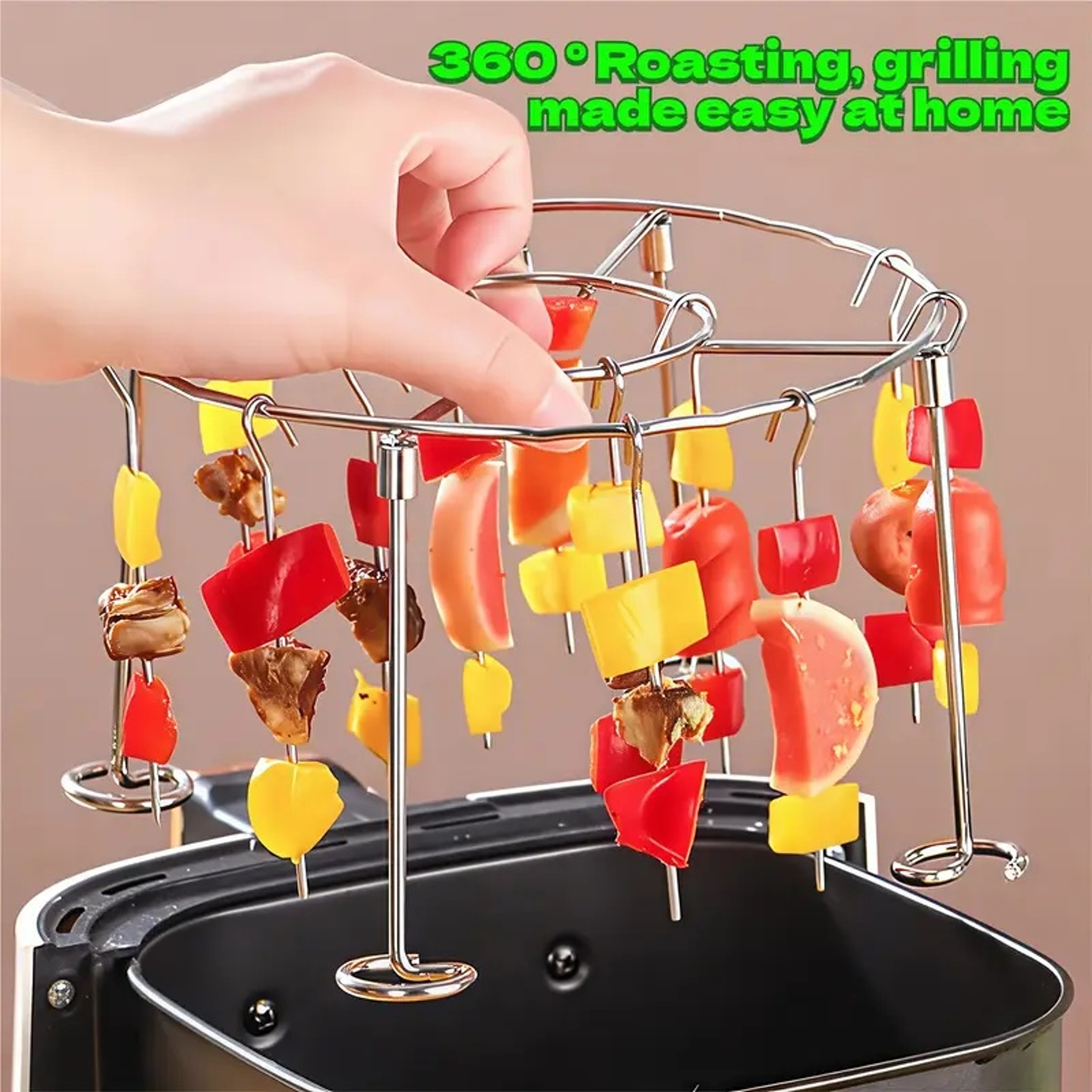 Air Fryer Vertical Skewer Grill Set Premium Stainless Steel Grill Skewers 4