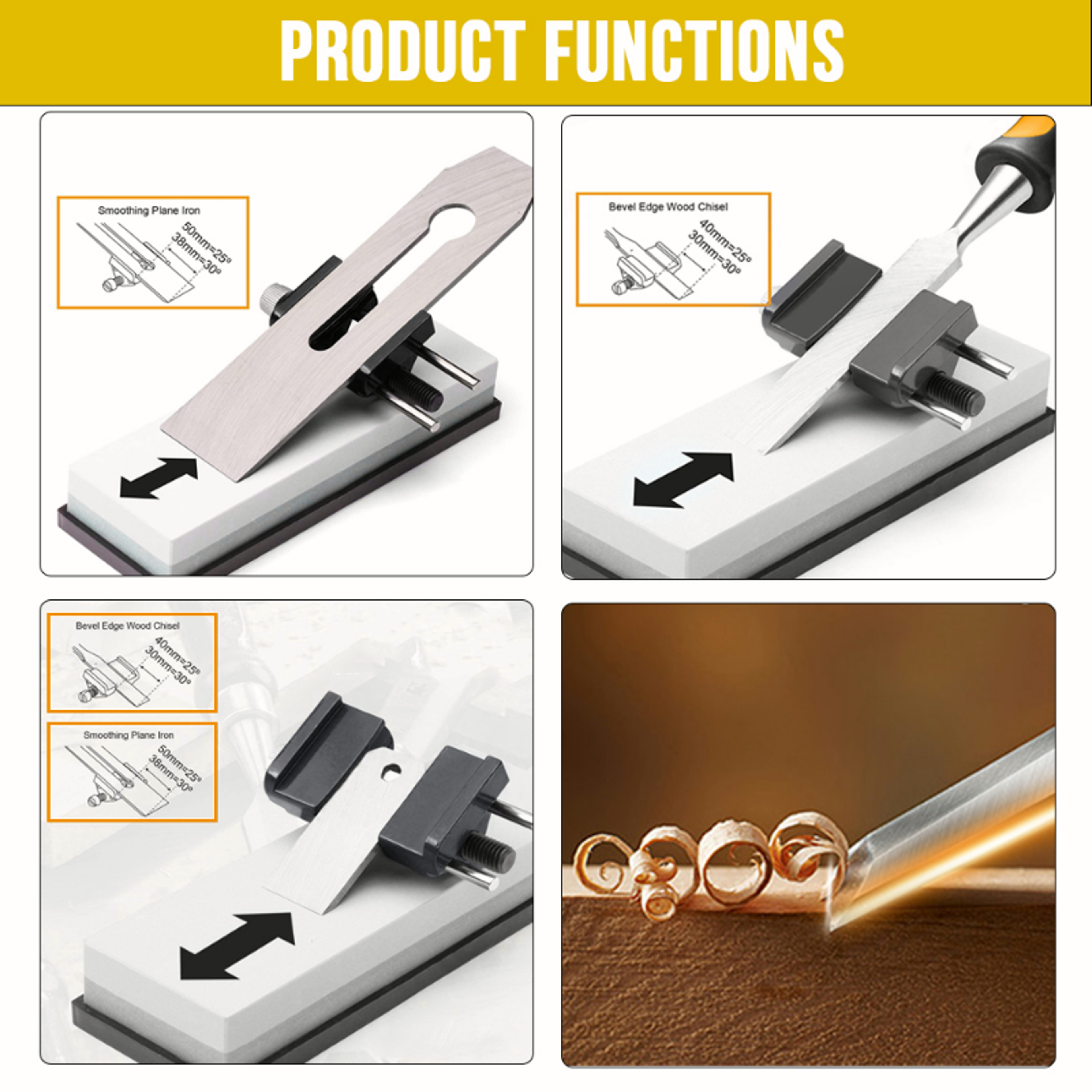 Precision Chisel Honing Guide  Wood Chisel Sharpener Adjustable Blade Sharpening Jig For Consistent 3