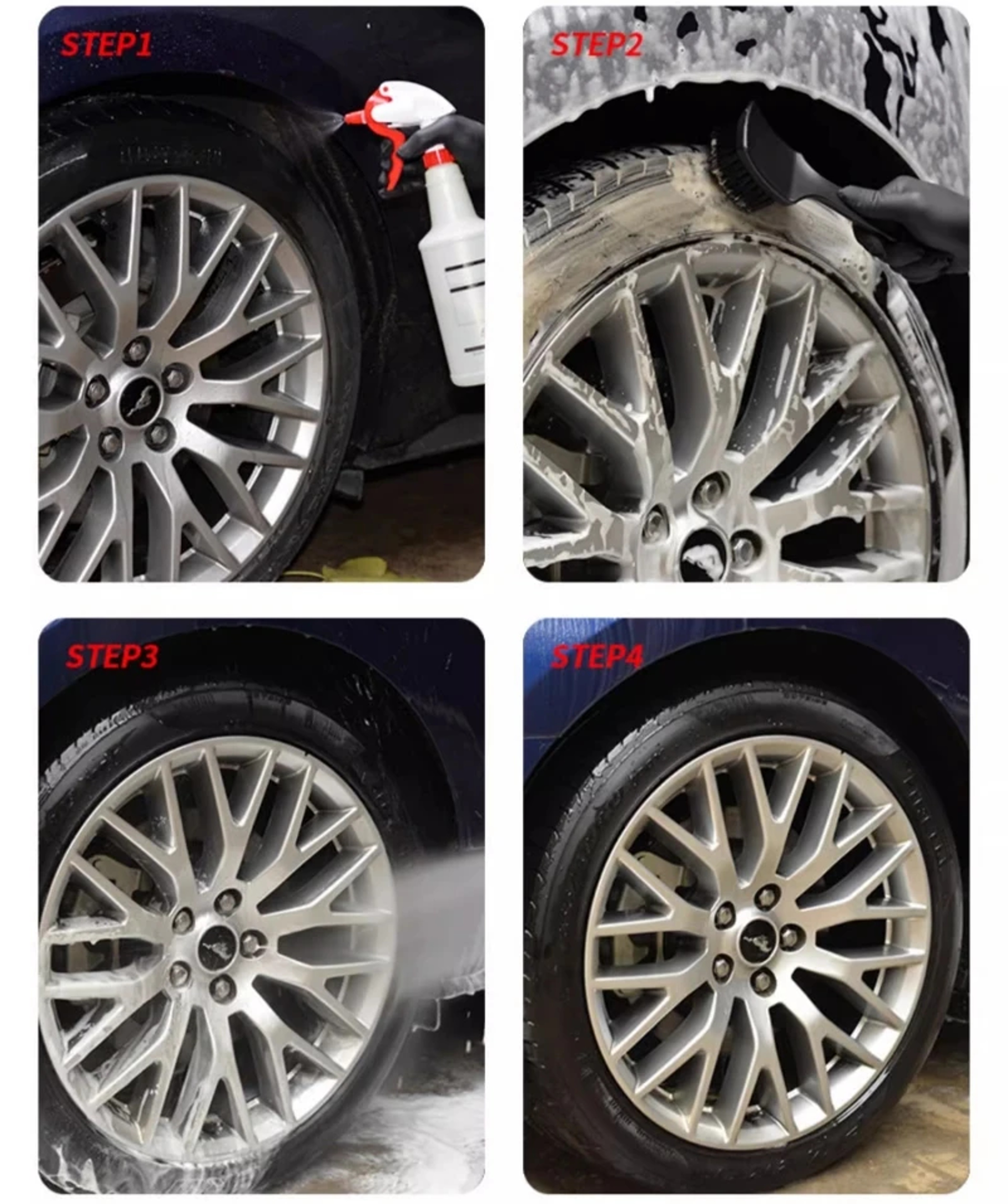 Ultimate Motorcycle Wheel Brush  Rim Cleaning Brush Heavy Duty Tire Cleaning Tool For Wheels  Hubs 4