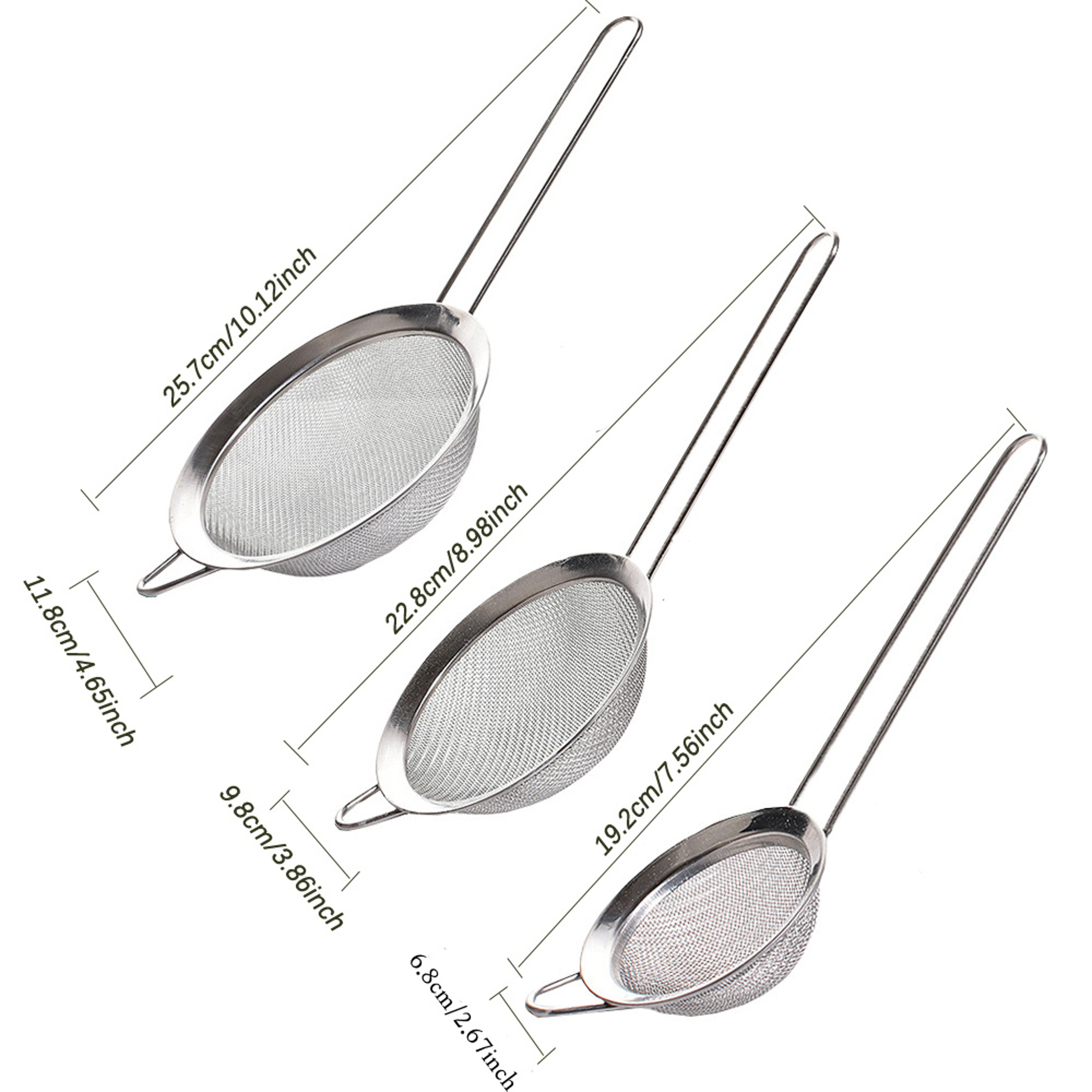 Fine Mesh Stainless Steel Strainer Flour Sifter  Tea Filter Kitchen Tool 3