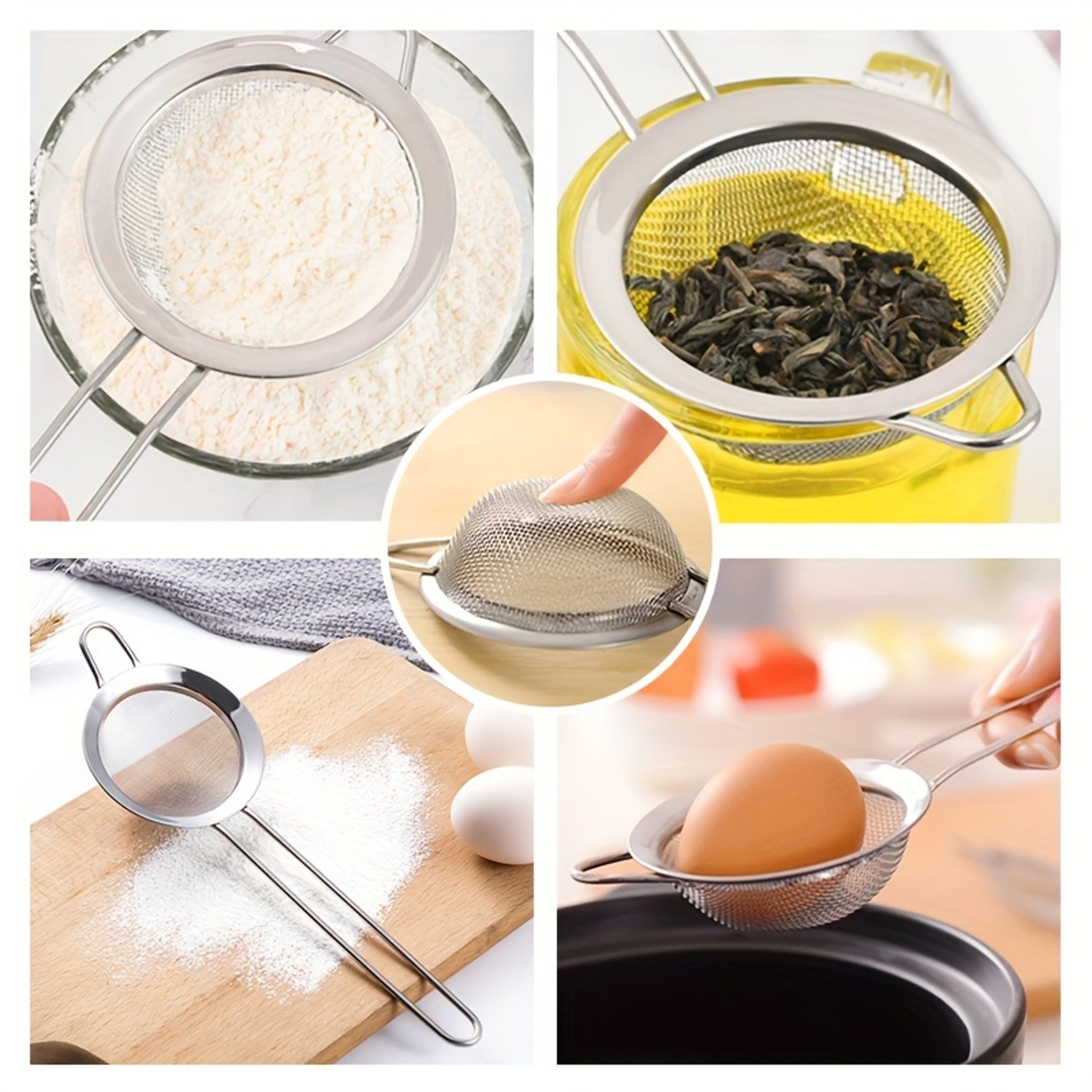 Fine Mesh Stainless Steel Strainer Flour Sifter  Tea Filter Kitchen Tool 4