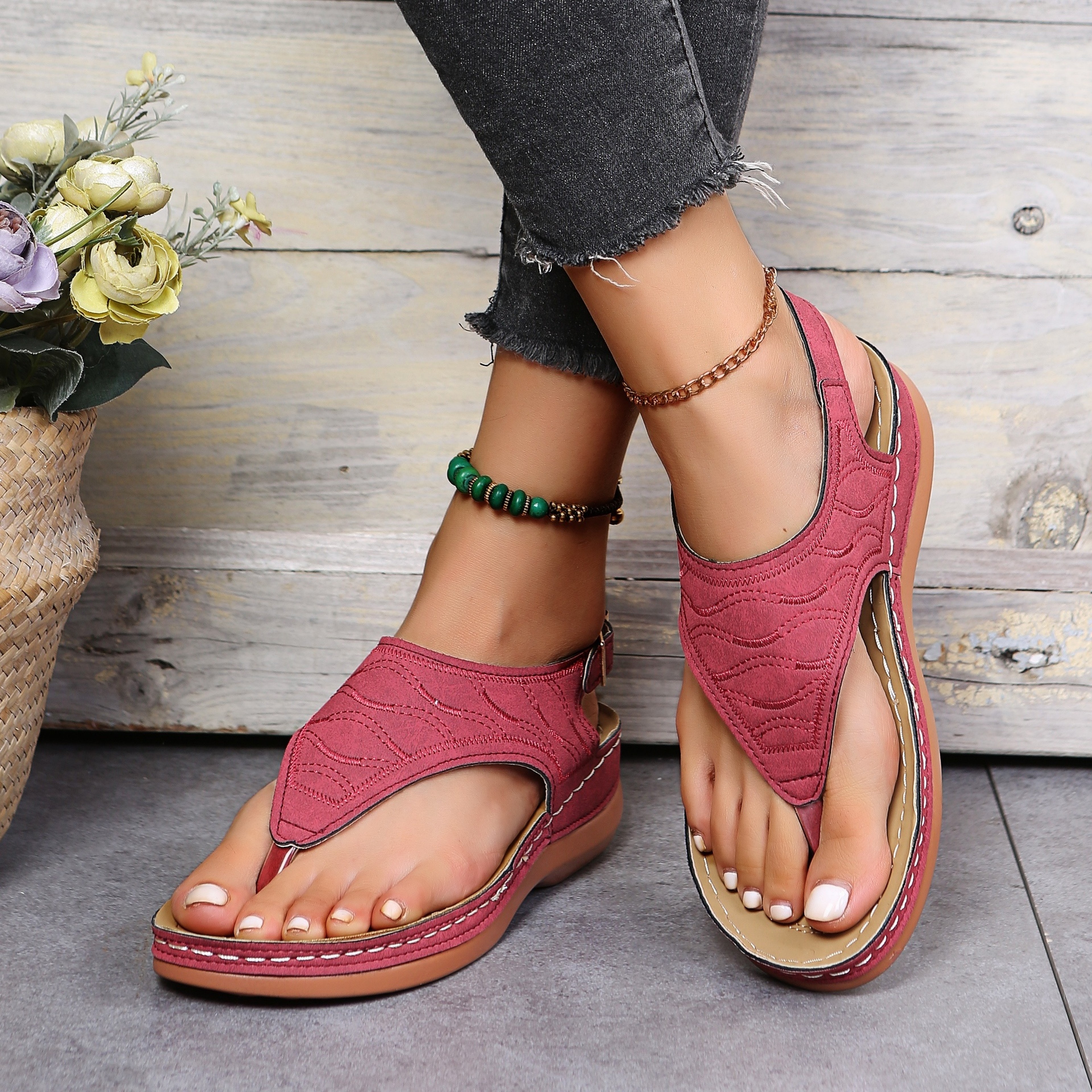 Women's Thone Wedge Sandals women - Casual Retro Shoes – view 5