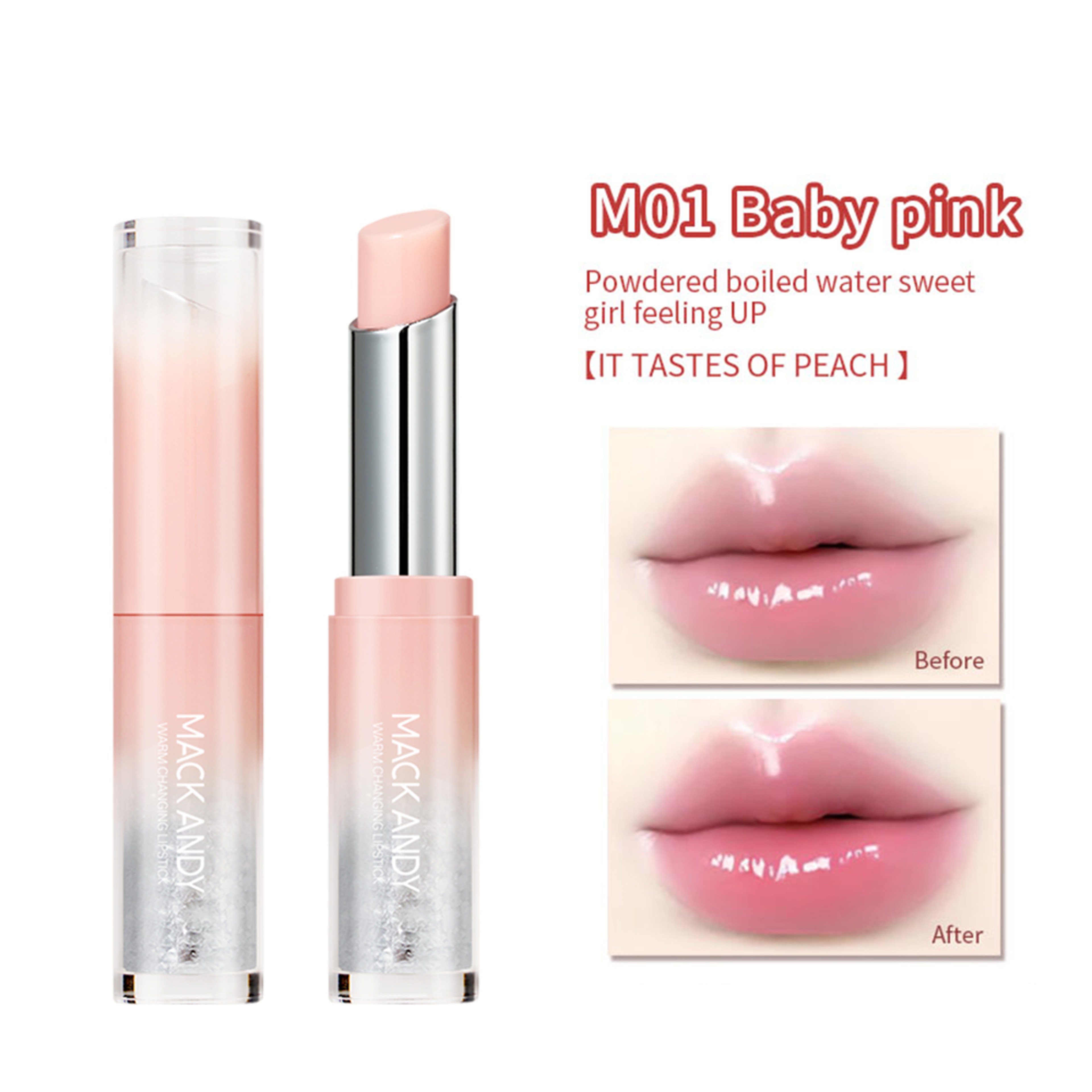 Hydrating & Moisturizing Lip Balm, Color Changing Lipstick Tint of Color with Vitamin E, Long Lasting Natural Gloss – view 7